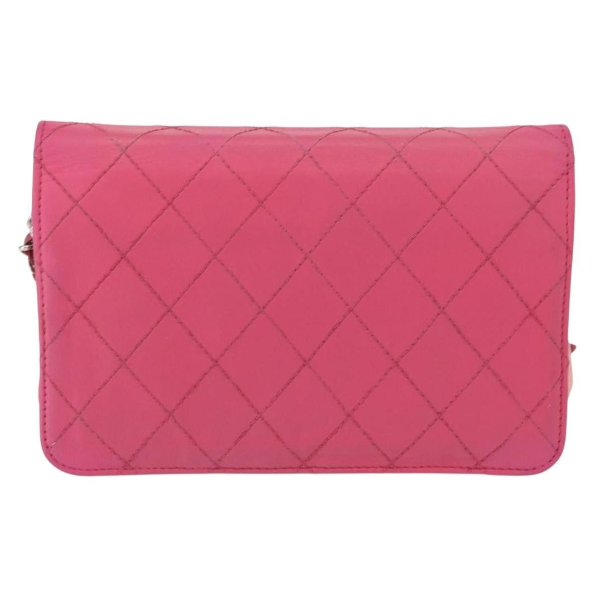 Chanel Chanel Chain Shoulder Bag Leather Pink Silver CC Size ONE SIZE - 2 Thumbnail