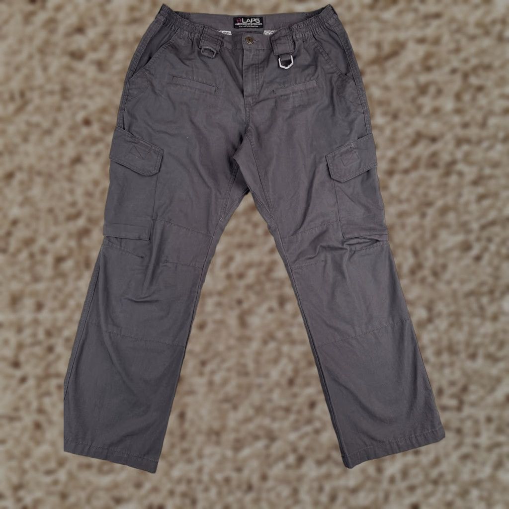 LAPG Pants Cargo Women 12 Gray Rip-Stop Straight Leg EMT LEO 34x29 Casual Workwear