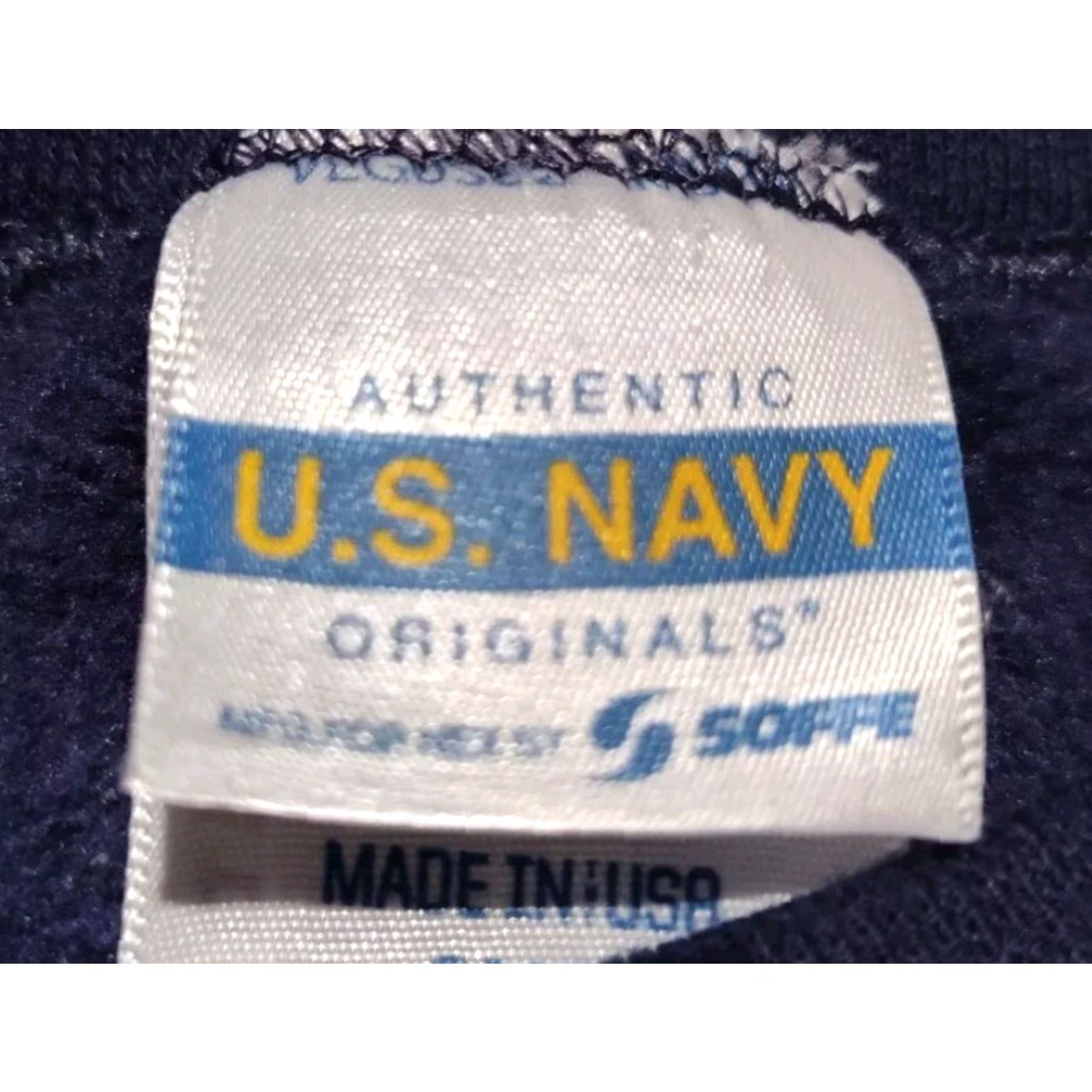 Soffe Vintage U.S. Navy Originals Men's Crewneck Sweatshirt 2XL Navy Blue Graphic Print Pullover Regular Long Sleeve USA EUC Size US XXL / EU 58 / 5 - 7 Thumbnail