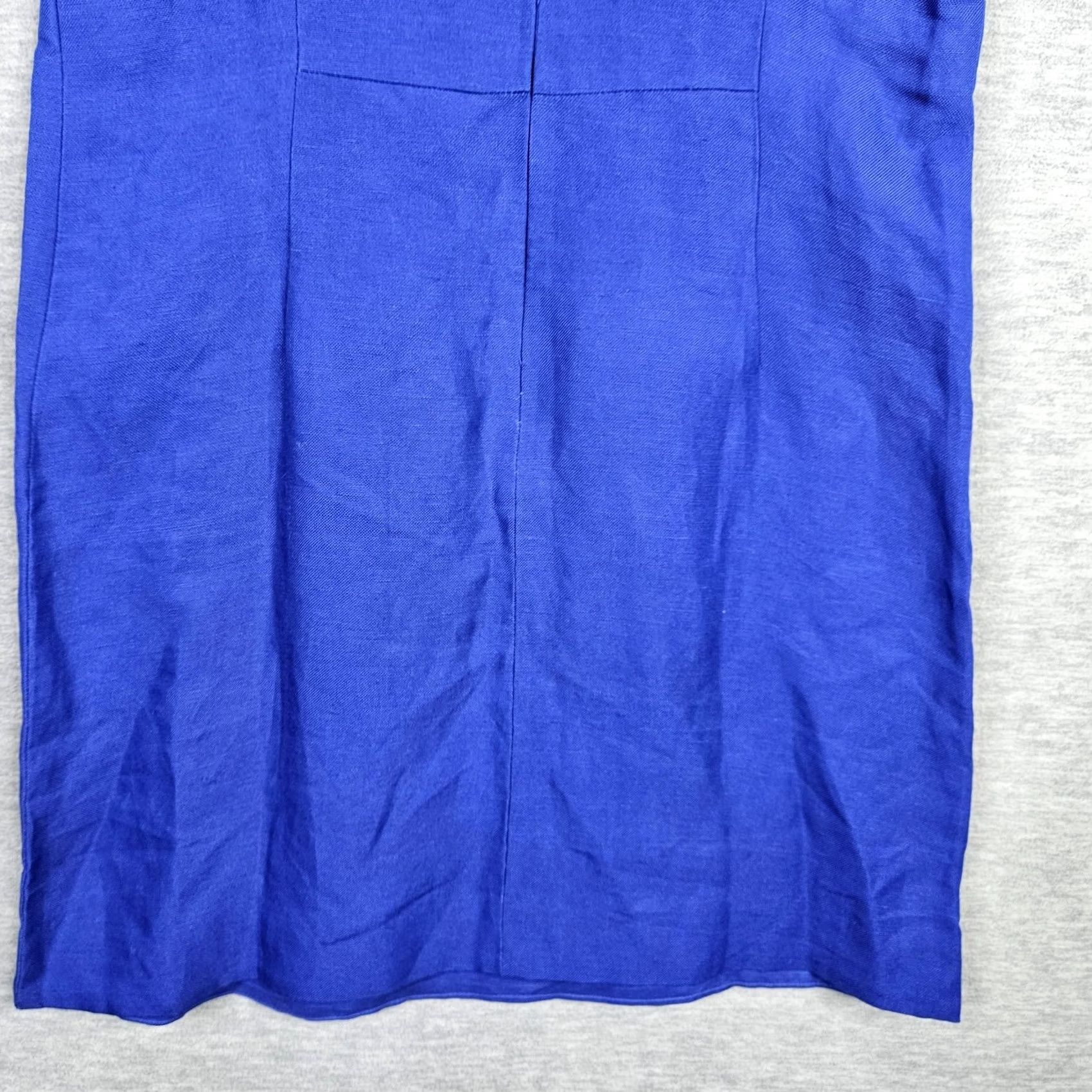 J.Crew J.CREW Collection Women's Blue Ruffle Shoulder V-neck Petite Dress Size 6 NEW Size M / US 6-8 / IT 42-44 - 4 Thumbnail