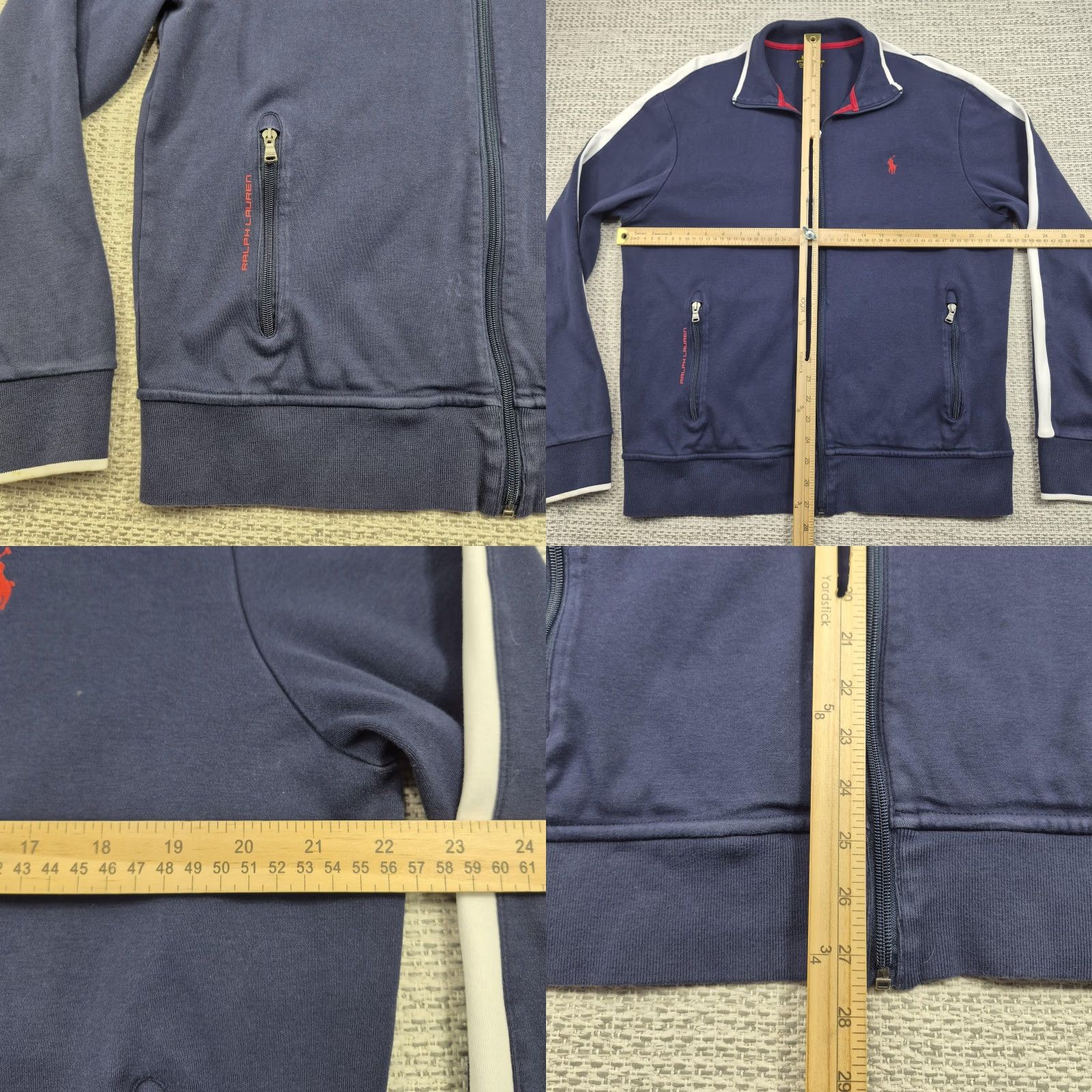 Polo Ralph Lauren Polo Ralph Lauren Track Jacket Mens Large Blue White Stripe Full Zip Performance Size US L / EU 52-54 / 3 - 8 Thumbnail