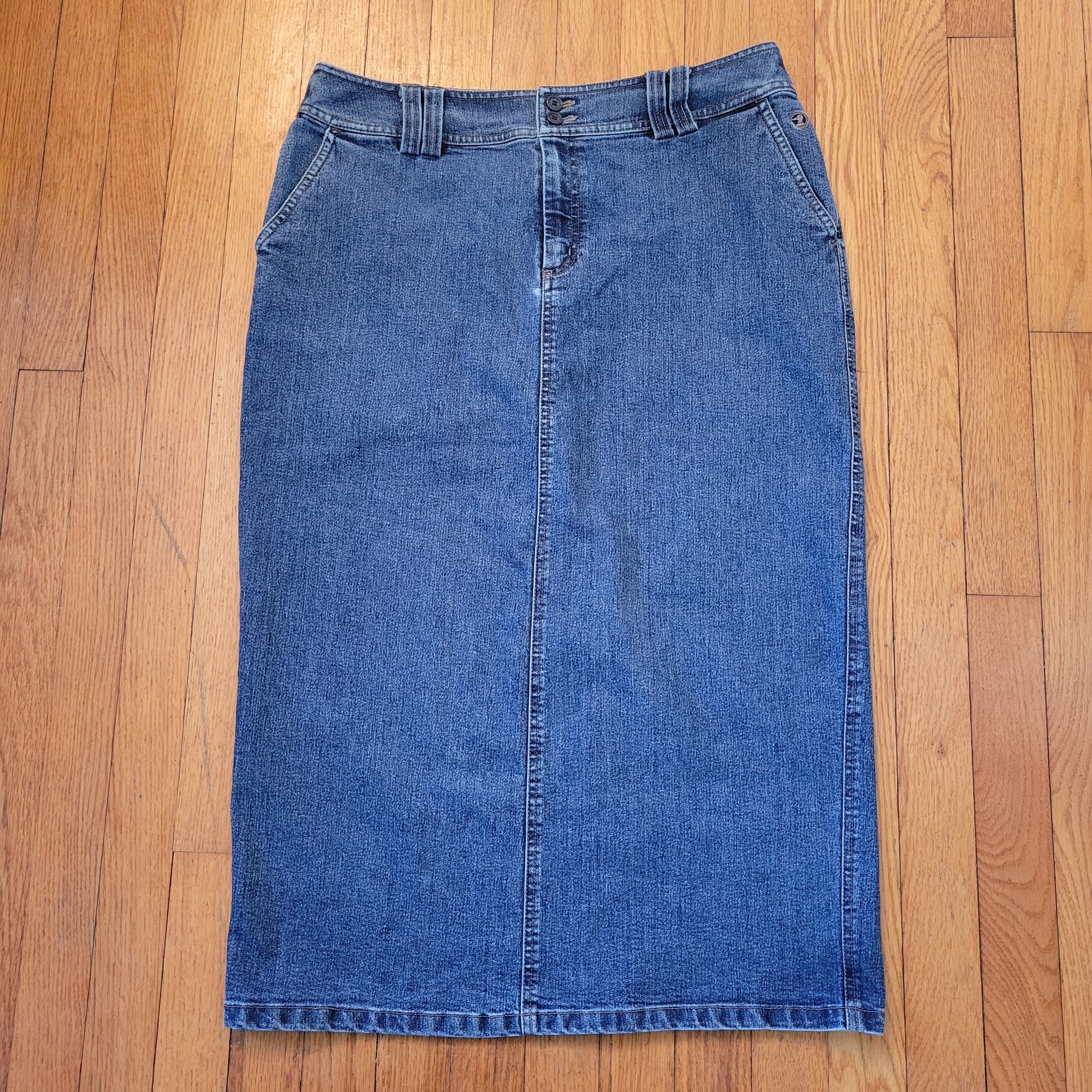 Duck Head Duck Head 14 Denim Blue Jean Skirt Back Slit Modest Church H Size 36" / US 14 / IT 50 - 1 Thumbnail