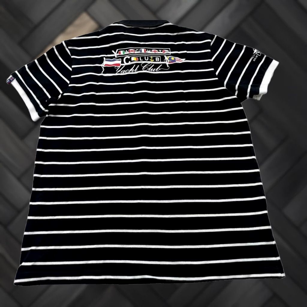 Vintage Nagata Black Striped Polo Shirt Denim Style Men’s 2XL Made in Italy Polo Shirt Mens Black 90s Theme Size US XXL / EU 58 / 5 - 1 Thumbnail