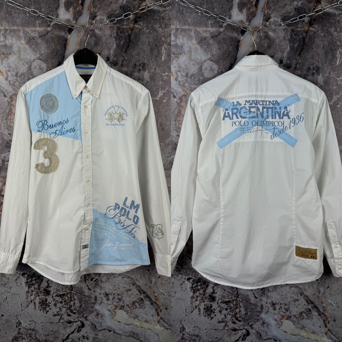 La Martina La Martina Argentina Polo Olimpico LongSleeve Shirt ButtonUp Size US M / EU 48-50 / 2 - 1 Thumbnail