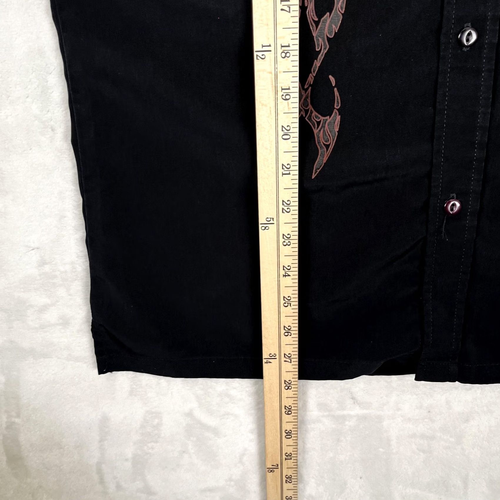 Anchor Blue VTG Anchor Blue Shirt Mens Large Black Short Sleeve Button Front Flame Print Y2K Size US L / EU 52-54 / 3 - 4 Thumbnail