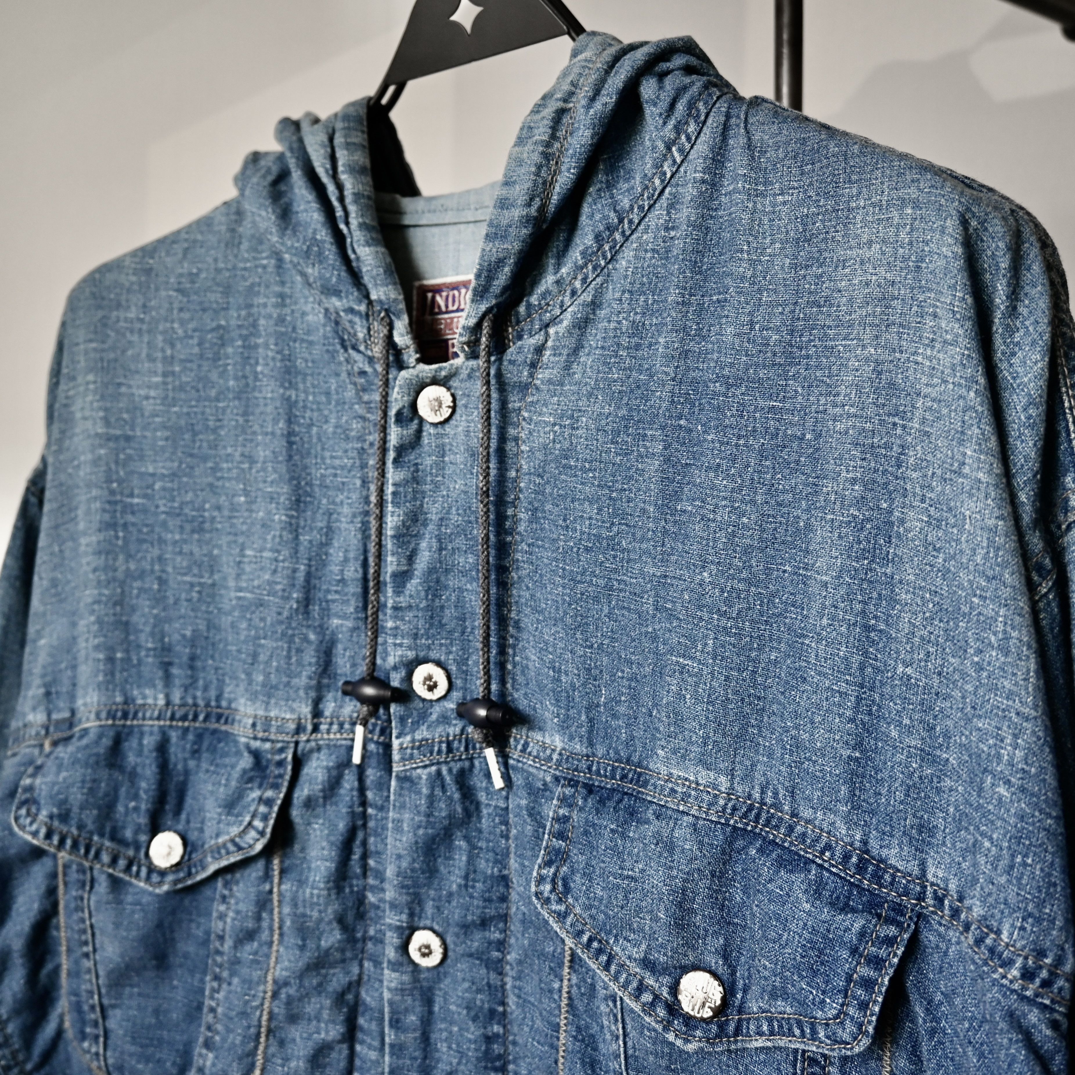 Blue Blue Japan RARE, Vintage 1980s BLUE BLUE indigo slub shell parka Size US L / EU 52-54 / 3 - 9 Thumbnail
