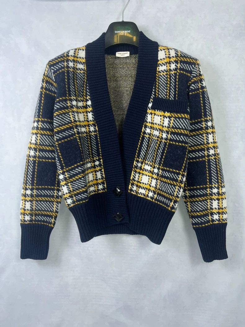Saint Laurent Paris saint Laurent paris21 FW Madras tweed plaid sweater 2503-N Size XS / US 0-2 / IT 36-38 - 1 Thumbnail
