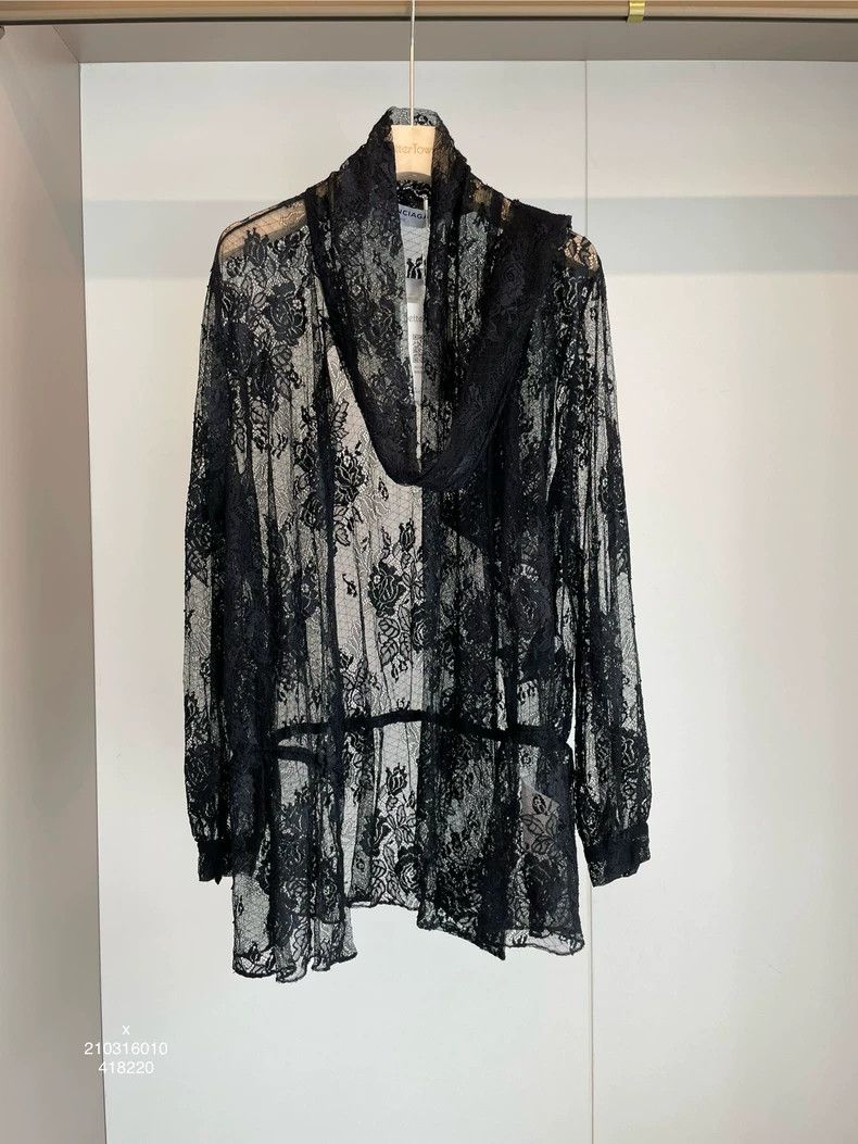 Balenciaga Balenciaga Black lace shirt 2502-Nextarrow Size M / US 6-8 / IT 42-44 - 1 Thumbnail