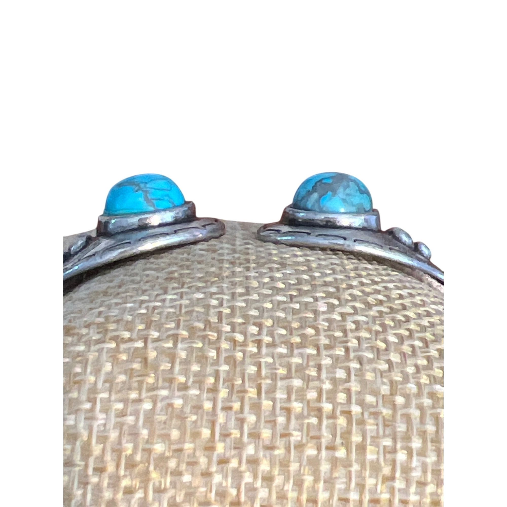 Express Express Silver Tone Faux Turquoise Hinged Cuff Bracelet Sout Size ONE SIZE - 3 Thumbnail