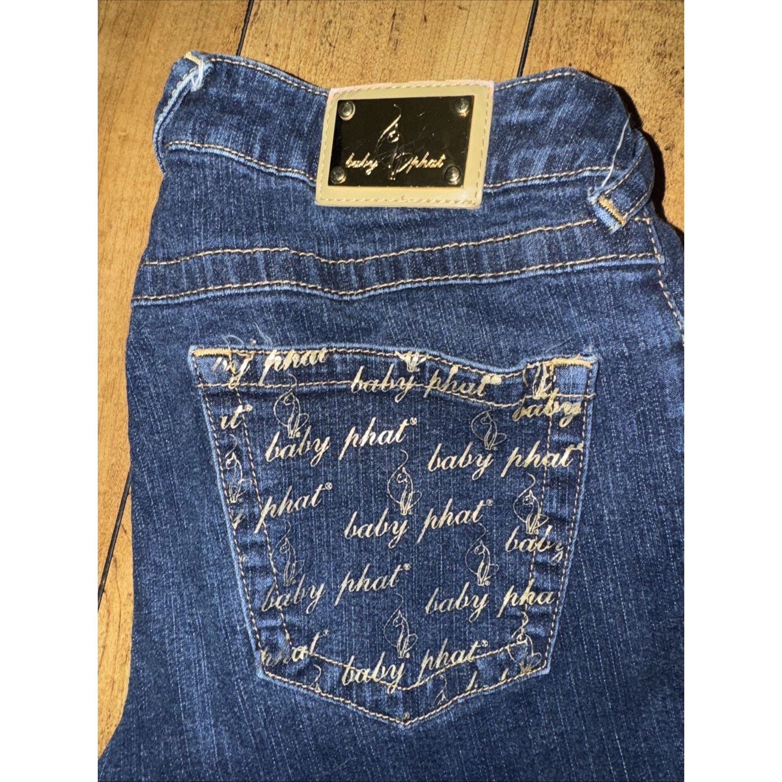 Vintage Baby Phat Flared Jeans Women’s 5 26x34 Blue Low Rise Denim Size 26" / US 2 / IT 38 - 2 Thumbnail