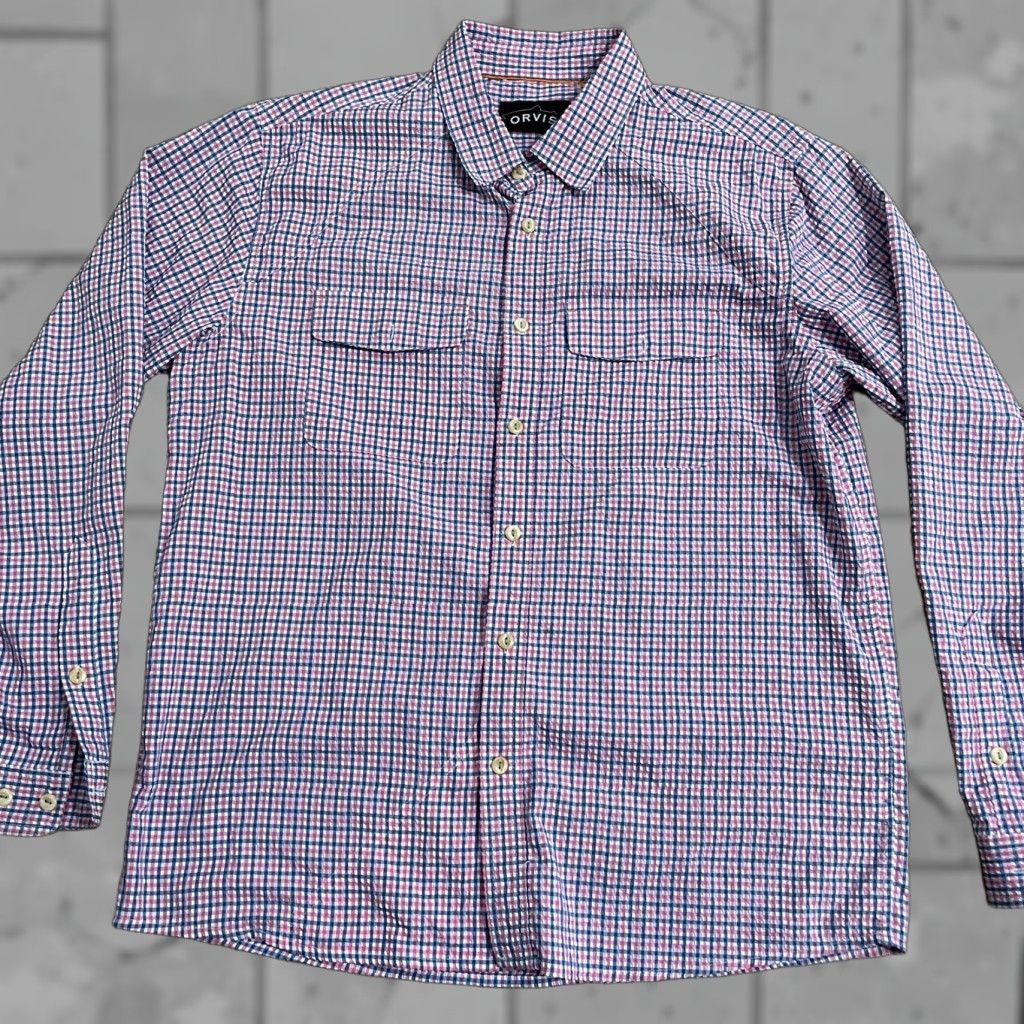 Orvis VINTAGE Orvis Plaid Shirt Adult Long Sleeve Button-Down Collar Mens Size L Blue Size US L / EU 52-54 / 3 - 1 Thumbnail