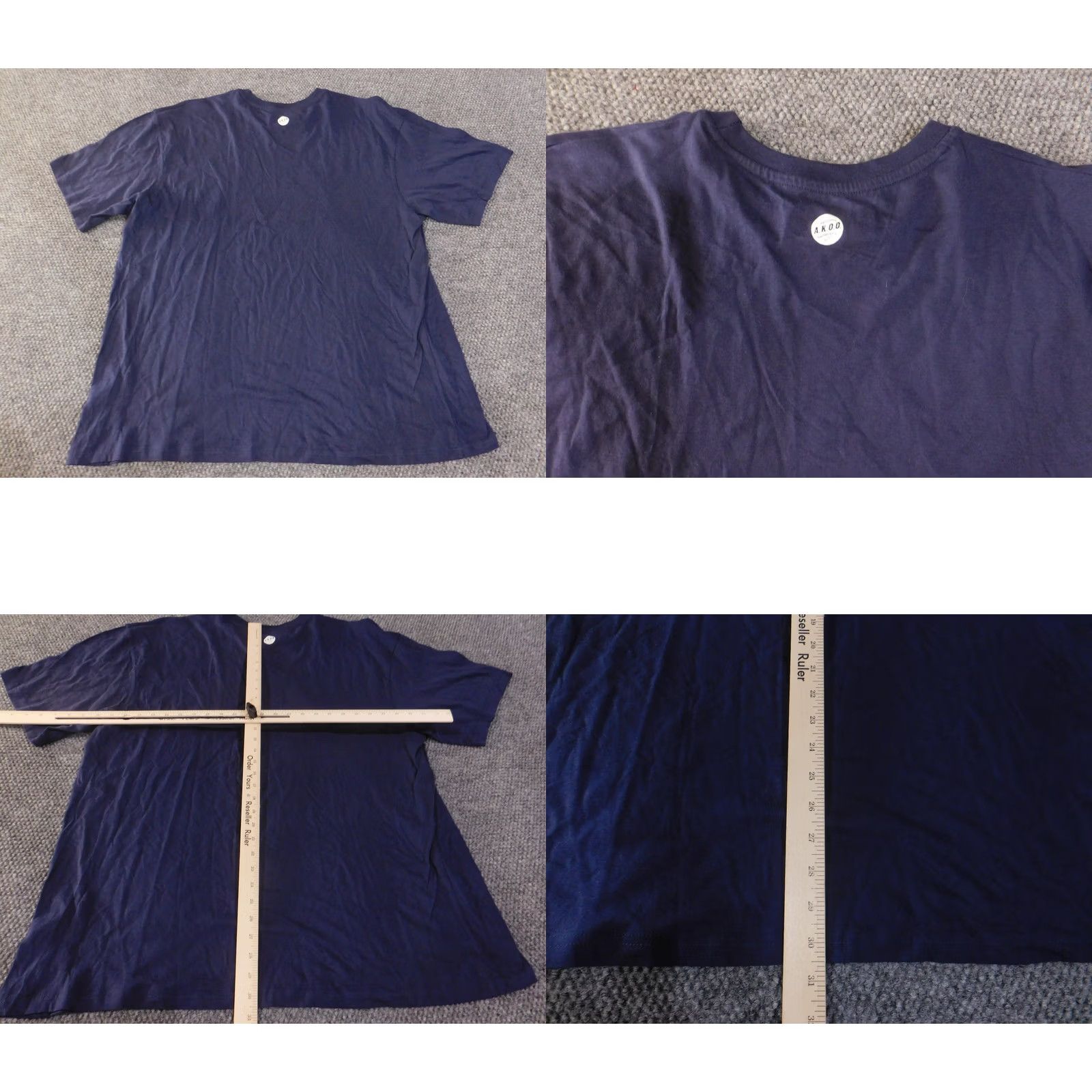 Denime AKOO T-Shirt Mens 4X Navy Blue Graphic Stars Crew Neck Short Sleeve Cotton Spandex Regular Fit Vintage: No Size US XXL / EU 58 / 5 - 8 Thumbnail