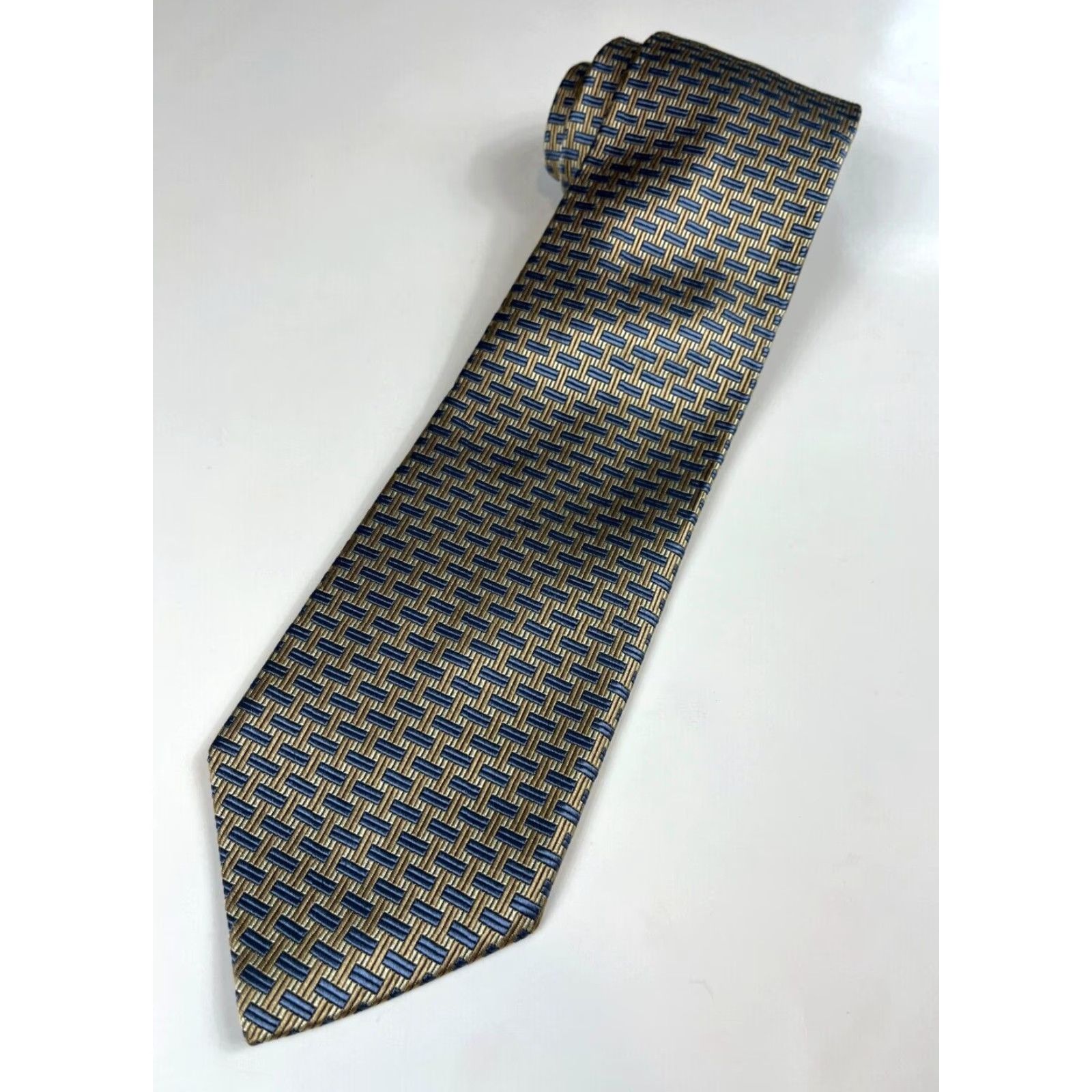 Brooks Brooks Basics Luxury Silk Tie Geometric Made in USA Men’s Tie Multicolor Silk 58.25" 3.75" Classic Width Wide Adult Mens Size ONE SIZE - 3 Thumbnail