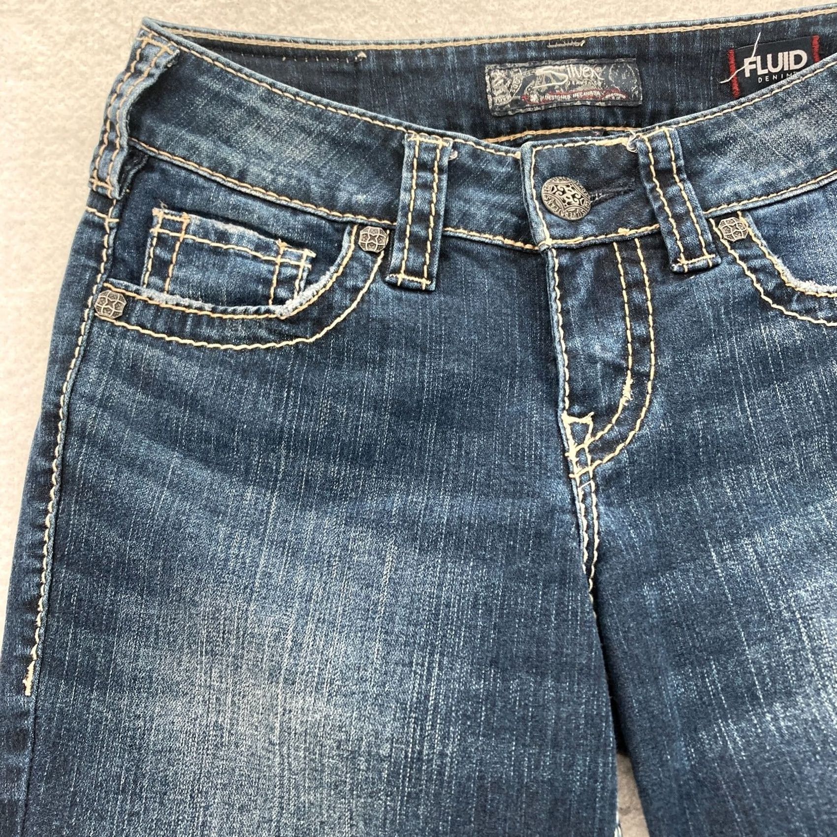 Silver Jeans Co. Silver Jeans Suki Slim Boot Women's 26x28 Dark Wash Blue Stretch Denim Bootcut Jeans Size 26" / US 2 / IT 38 - 3 Thumbnail