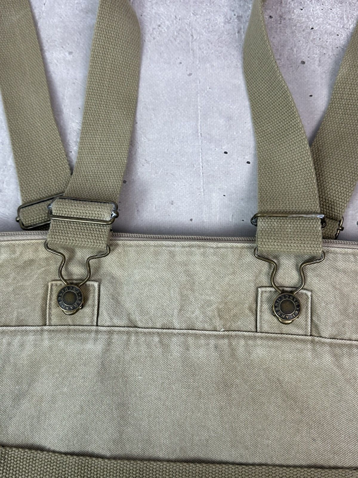 Armani Exchange Vintage Armani Exchange Beige Denim Washed Handle Bag Size ONE SIZE - 3 Thumbnail