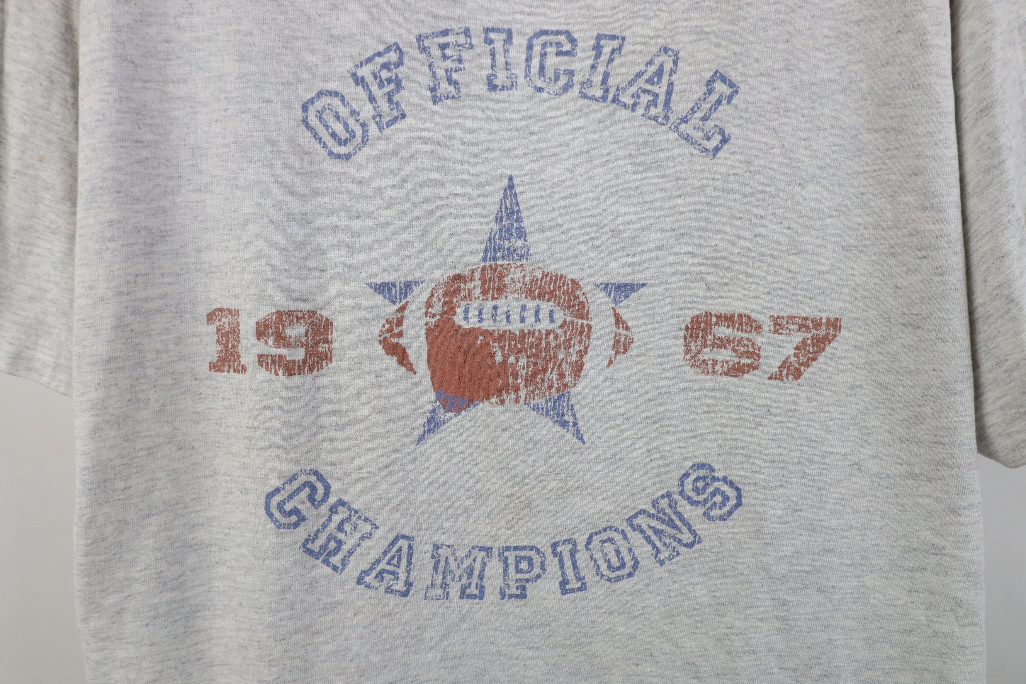 Vintage Vtg 90s Streetwear Football 67 Sleep Night T-Shirt Gray Size L / US 10 / IT 46 - 4 Thumbnail