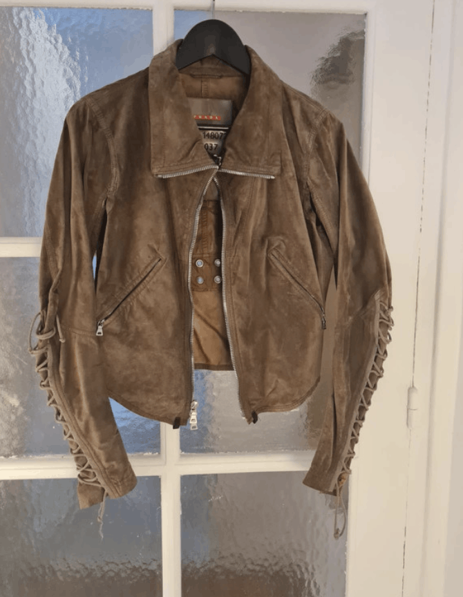 Miu Miu × Prada Prada Jacket 1999 2000 Leather Coat Biker Bomber EX0011 Size XS / US 0-2 / IT 36-38 - 1 Thumbnail