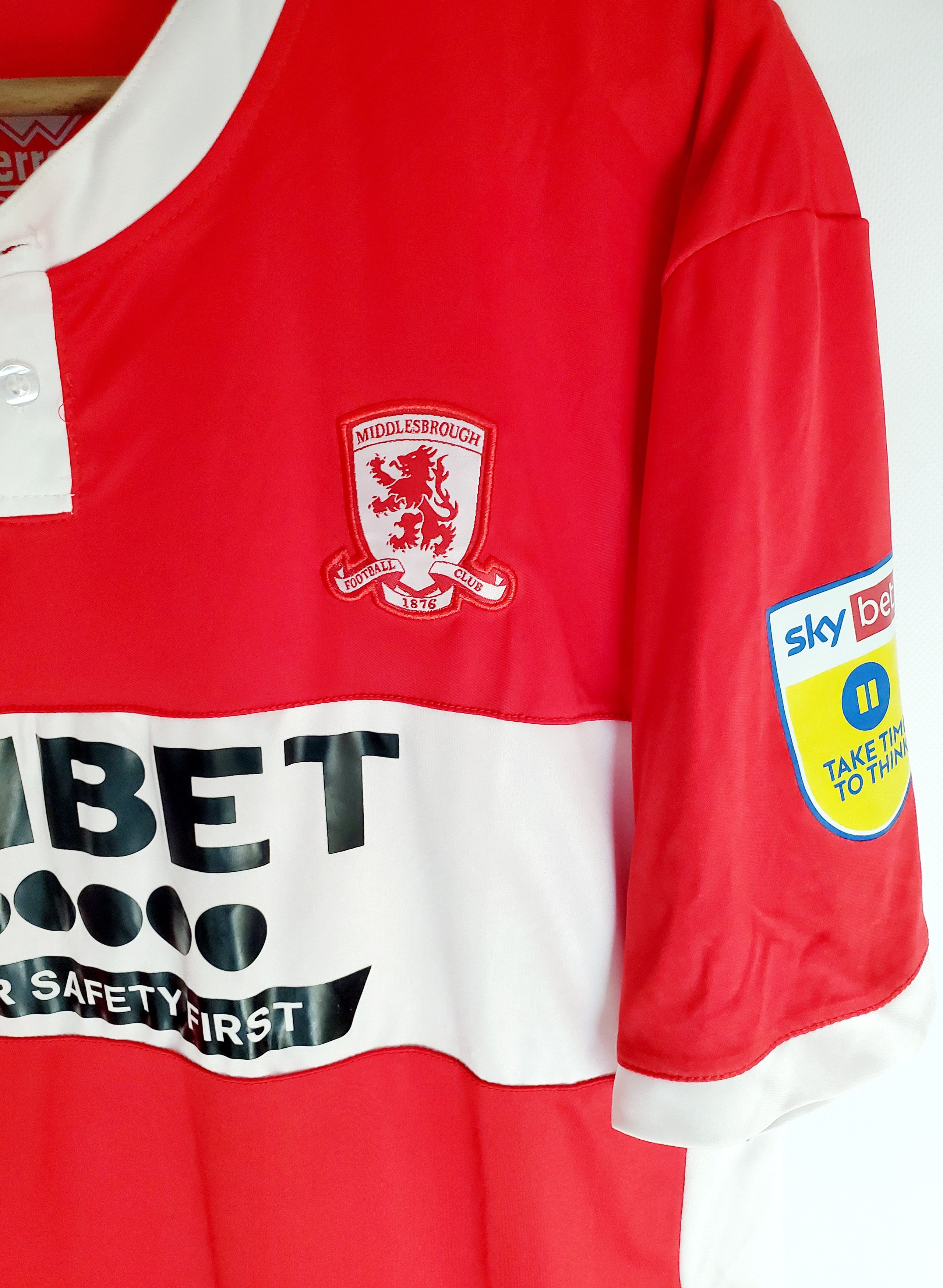 Errea MIDDLESBROUGH ENGLAND 2022/2023 HOME FOOTBALL SHIRT JERSEYXl Size US XL / EU 56 / 4 - 2 Thumbnail