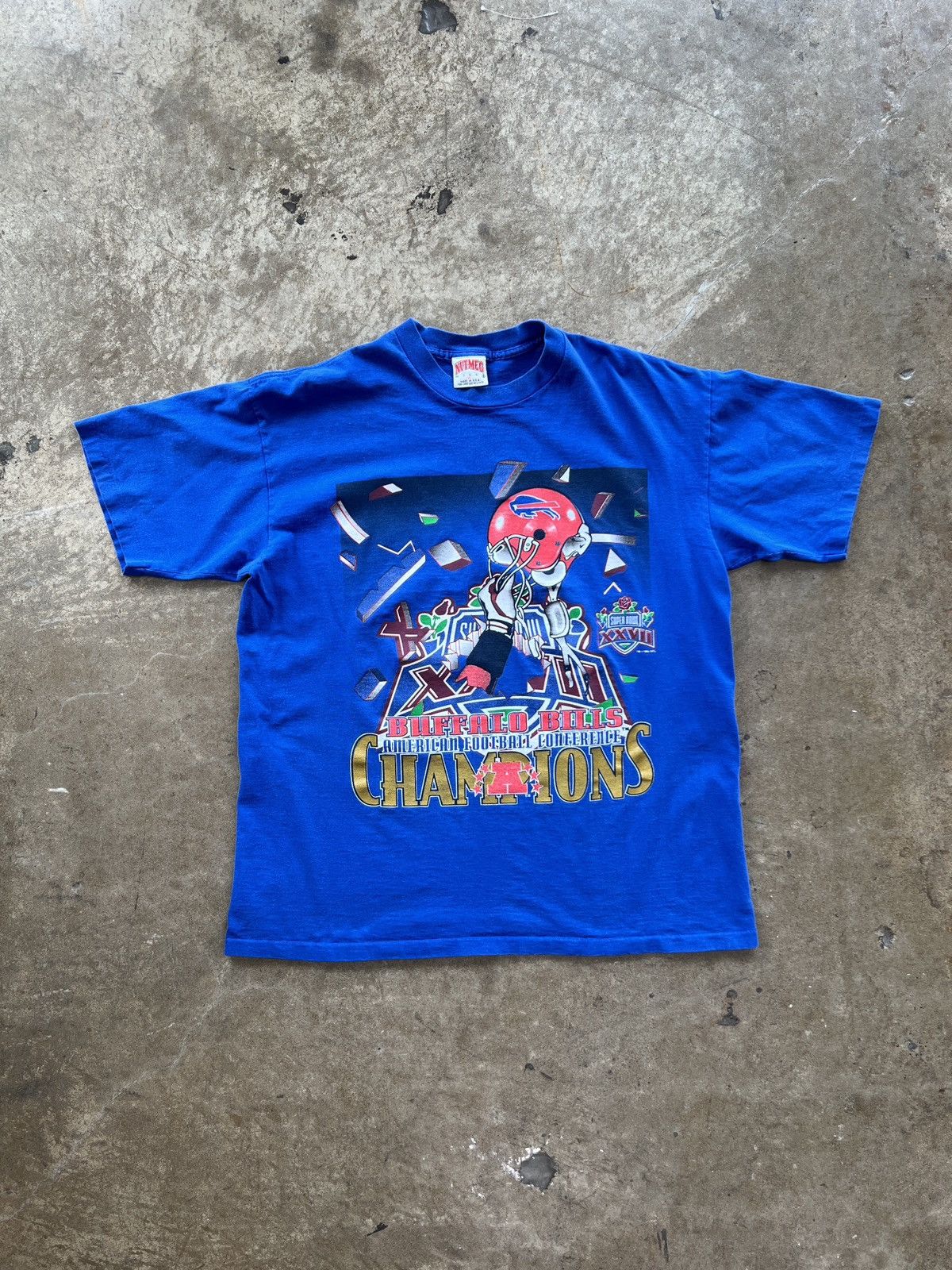 NFL Vintage Buffalo Bills AFC Champions Single Stitch Tee XL Size US XL / EU 56 / 4 - 2 Thumbnail