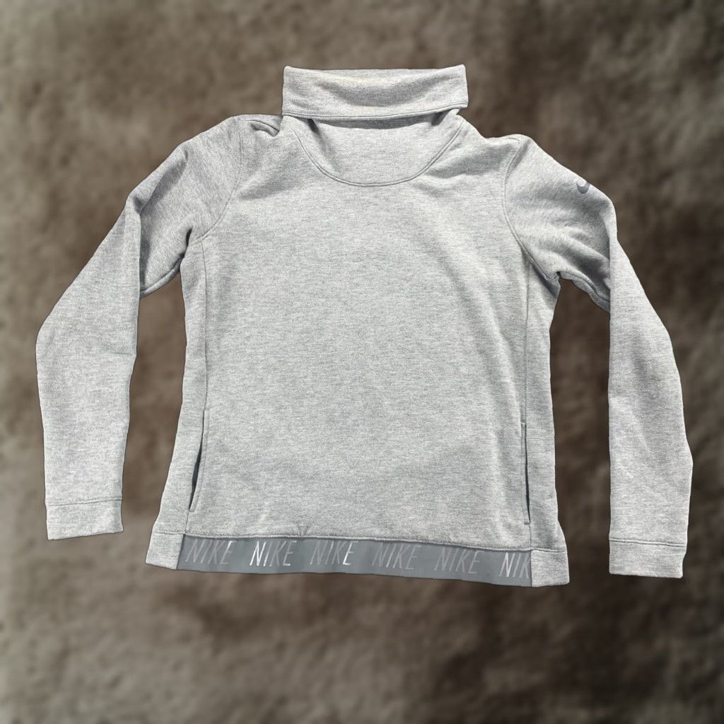 Nike Nike Womens Sweatshirt Medium Gray Pullover Dri-FIT Turtleneck Activewear Size M / US 6-8 / IT 42-44 - 1 Thumbnail