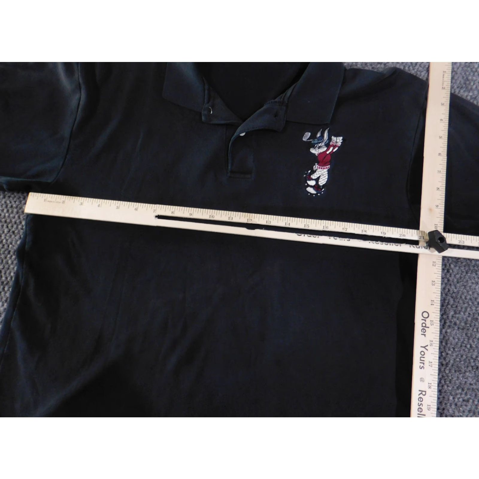 Acme Clothing VINTAGE Acme Polo Shirt Mens L Black Embroidered Bugs Bunny Golf Embroidery Solid Short Sleeve Vintage Shirt Mens CG Size US L / EU 52-54 / 3 - 5 Thumbnail