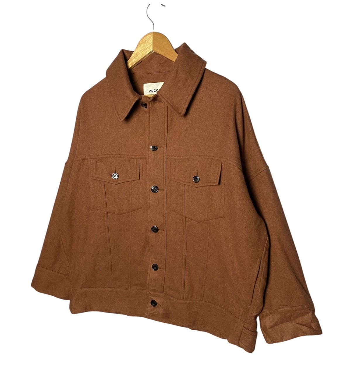 Issey Miyake Zucca by Issey Miyake Brown Button Wool Jacket Size US L / EU 52-54 / 3 - 2 Thumbnail