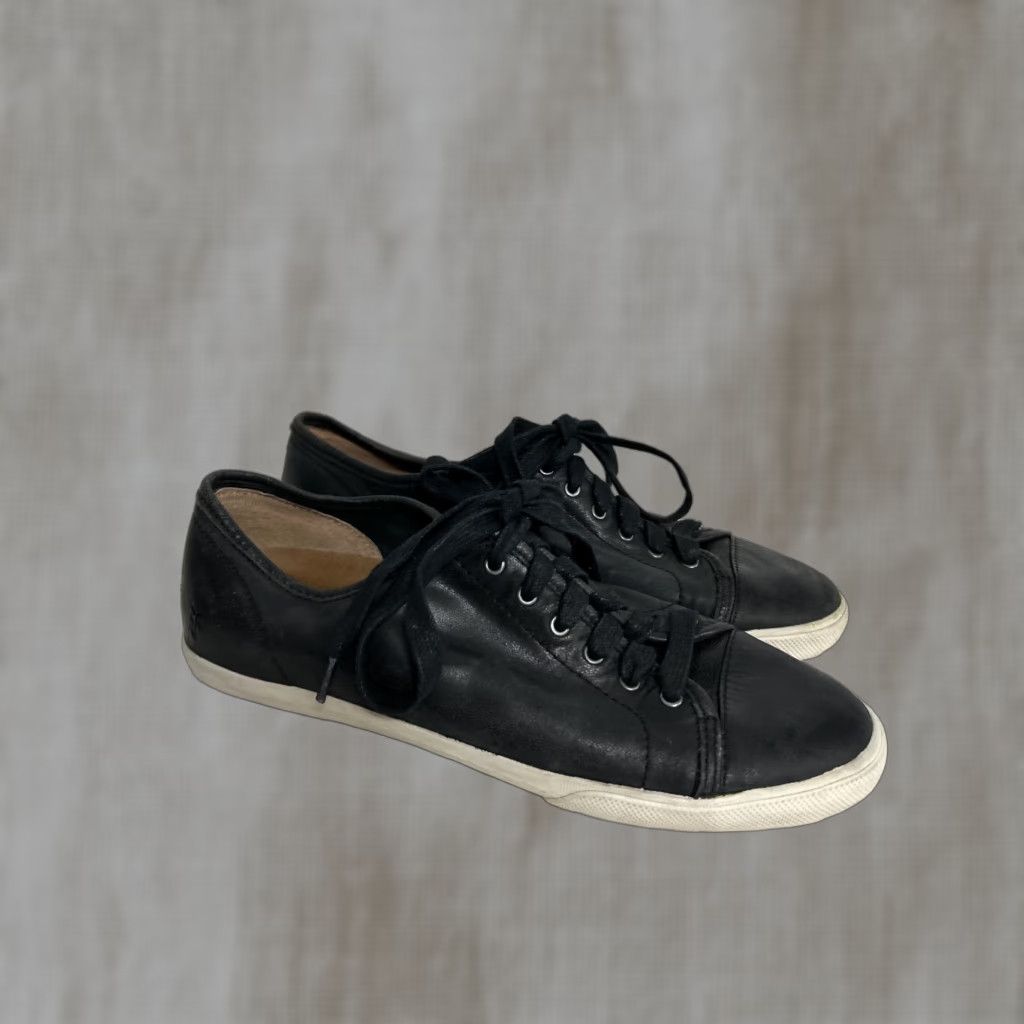 Frye Frye Mindy Black Low Top Leather Lace Up Sneaker Shoes Women 9.5 m Size M Comfort Lightweight Rubber Sole Casual Walking Shoes Size L / US 10 / IT 46 - 1 Thumbnail
