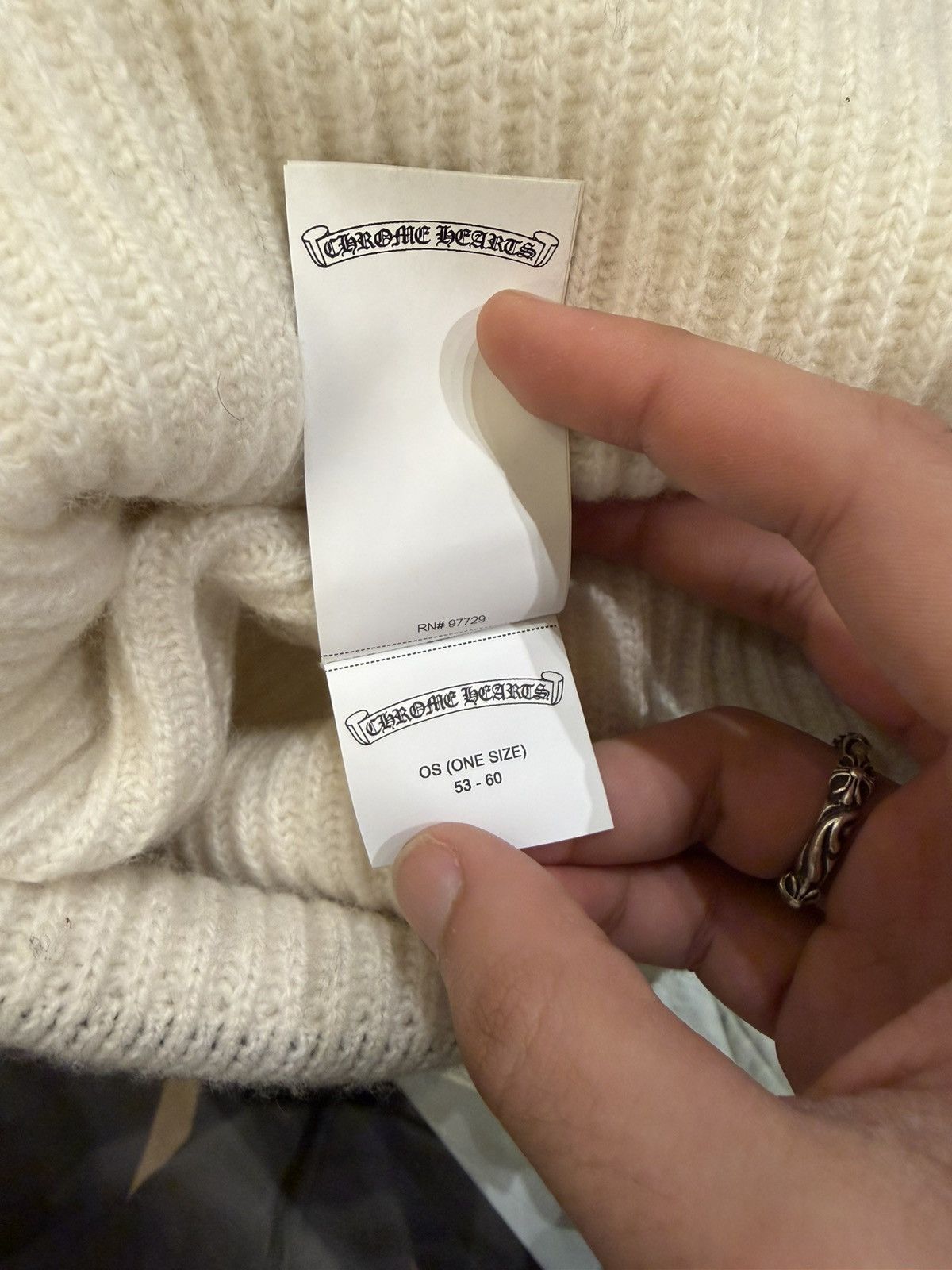Chrome Hearts Chrome Hearts ‘Big Daddy’ Cashmere Beanie - White Size ONE SIZE - 7 Thumbnail