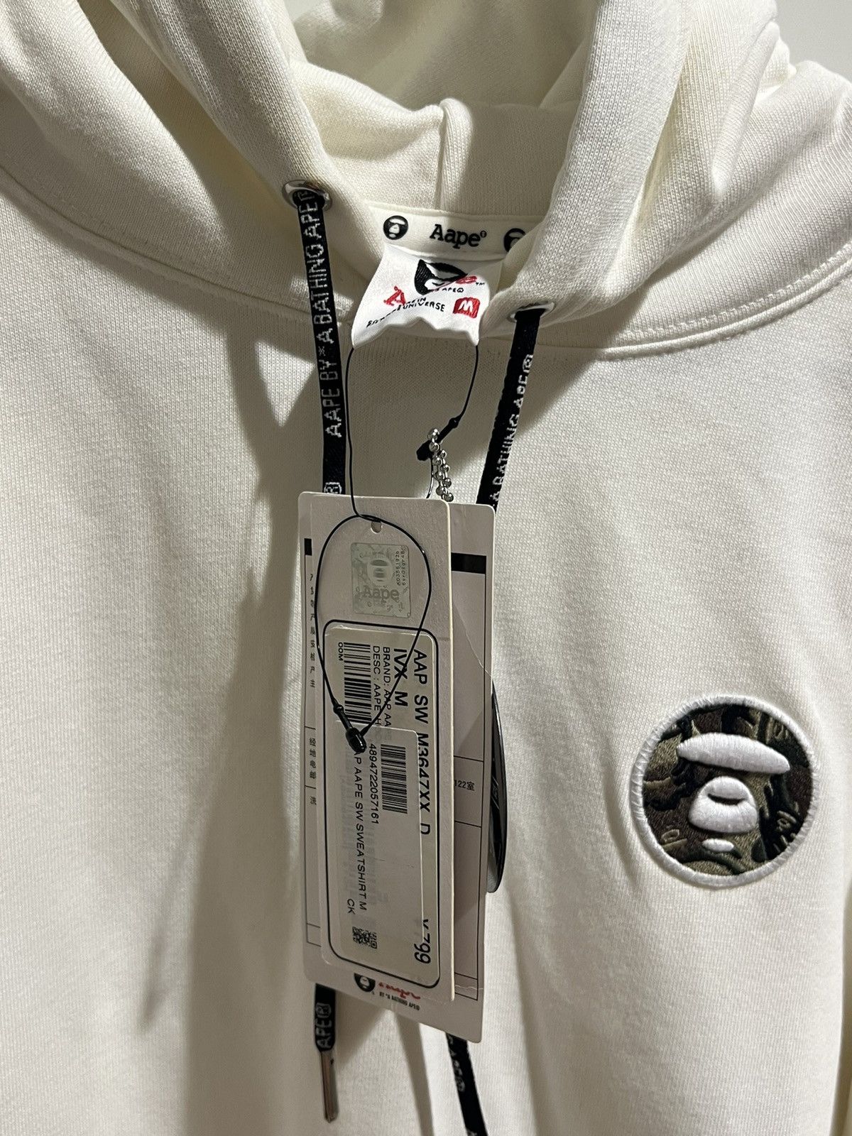 Aape AAPE BY BATHING APE WHITE LOGO HOODIE BRAND NEW Size US M / EU 48-50 / 2 - 4 Thumbnail
