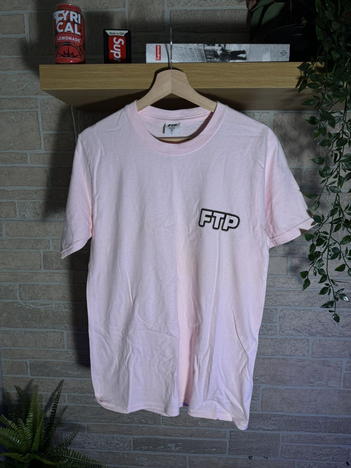 image of Fuck The Population Ftp Pink Outer Glow Tee, Men's (Size Small)