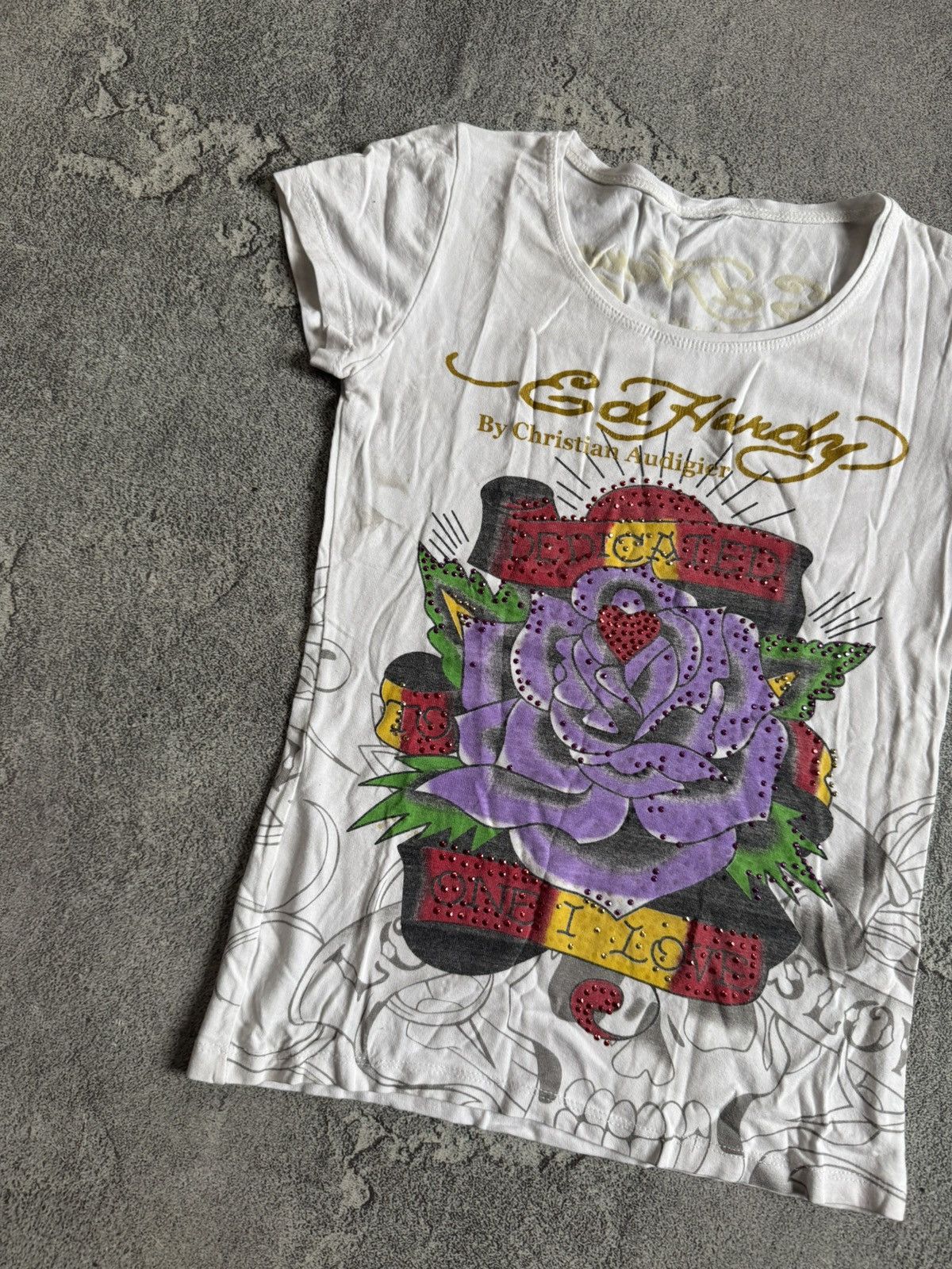Ed Hardy Ed Hardy big logo rose 🌹 avantgarde y2k tee tshirt Size S / US 4 / IT 40 - 7 Thumbnail