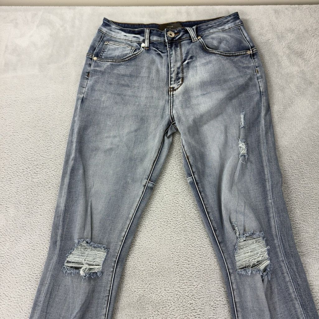 Other Koiiar Men's Size 32 W x 33 L Light Blue Zipper Fly Distress Size US 32 / EU 48 - 10 Thumbnail