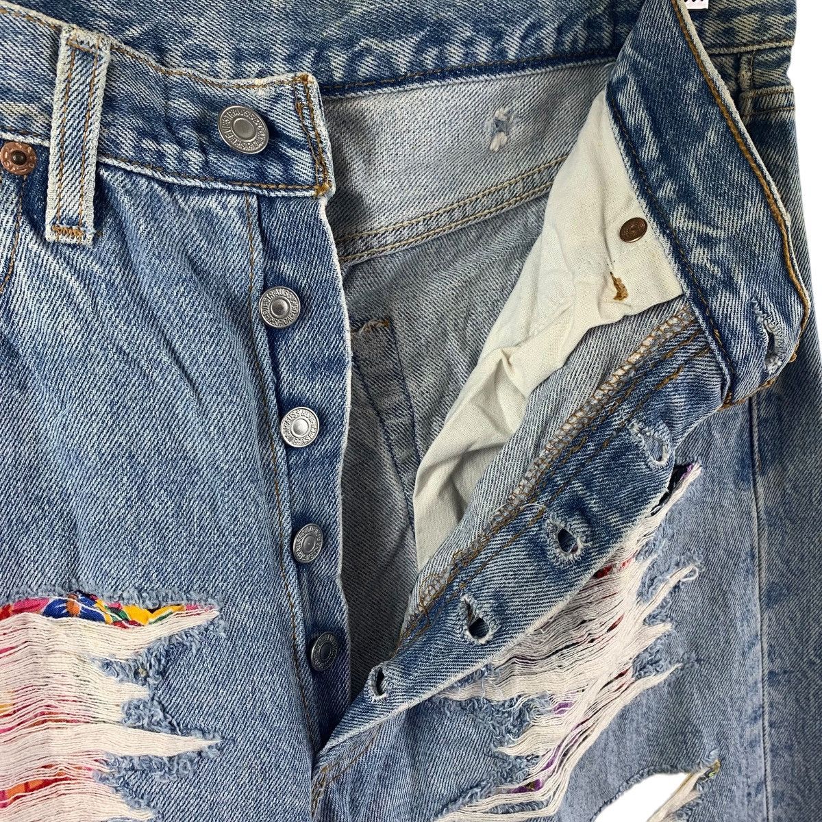 Levi's × Vintage Vintage LEVI’S lot501 distressed custom patchwork blue jeans Size US 32 / EU 48 - 13 Thumbnail