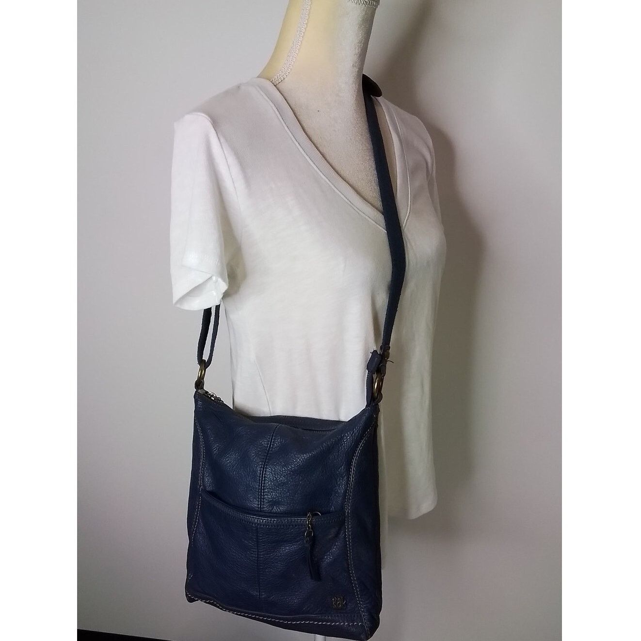 The Sak The Sak Leather Handbag Blue Purse #W2657 Size ONE SIZE - 2 Thumbnail