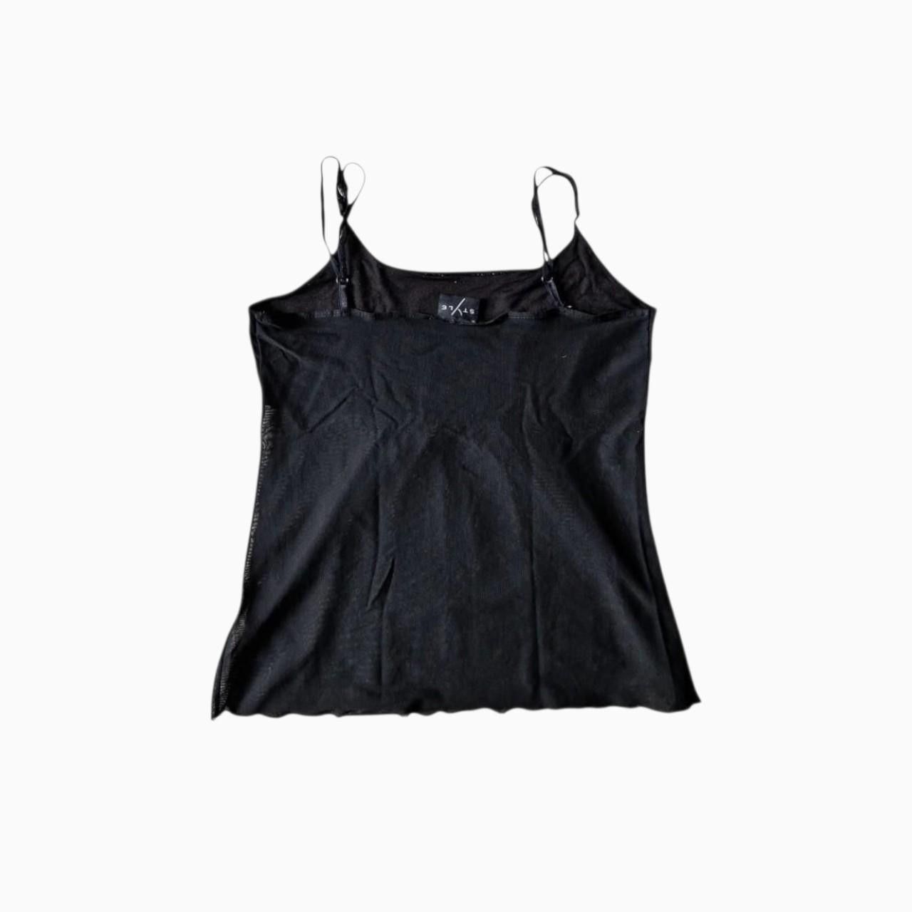 Vintage Black Mesh Cami Top with Beads, faairygrunge, whimsygoth,y2k Size S / US 4 / IT 40 - 5 Thumbnail