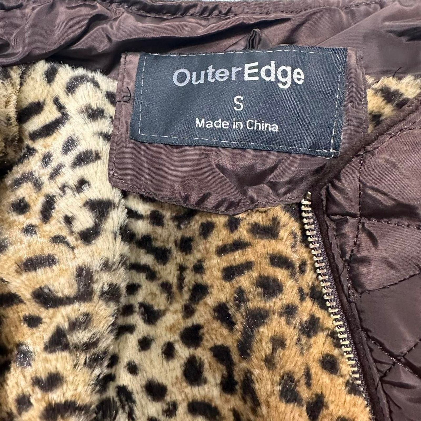 Other Outer Edge Vintage Leopard Fur Lined Puff Vest Size S / US 4 / IT 40 - 5 Thumbnail