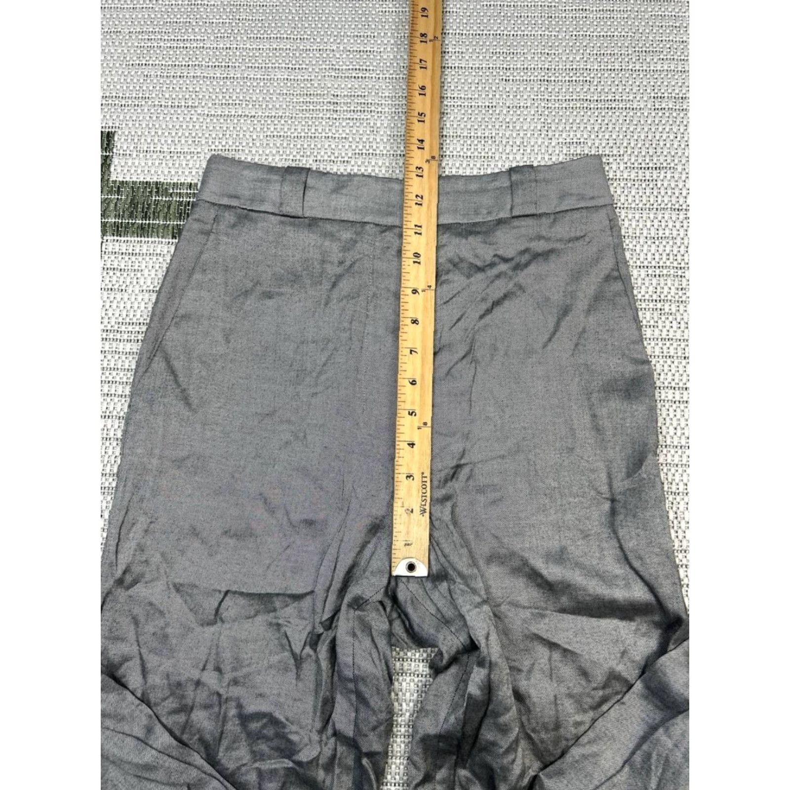 Theory Theory Dress Pants Womens 2 Straight Flat Front Zip Gray Silk Blend Cuff Dress Pants Womens 2 Gray Theory Size 26" / US 2 / IT 38 - 4 Thumbnail