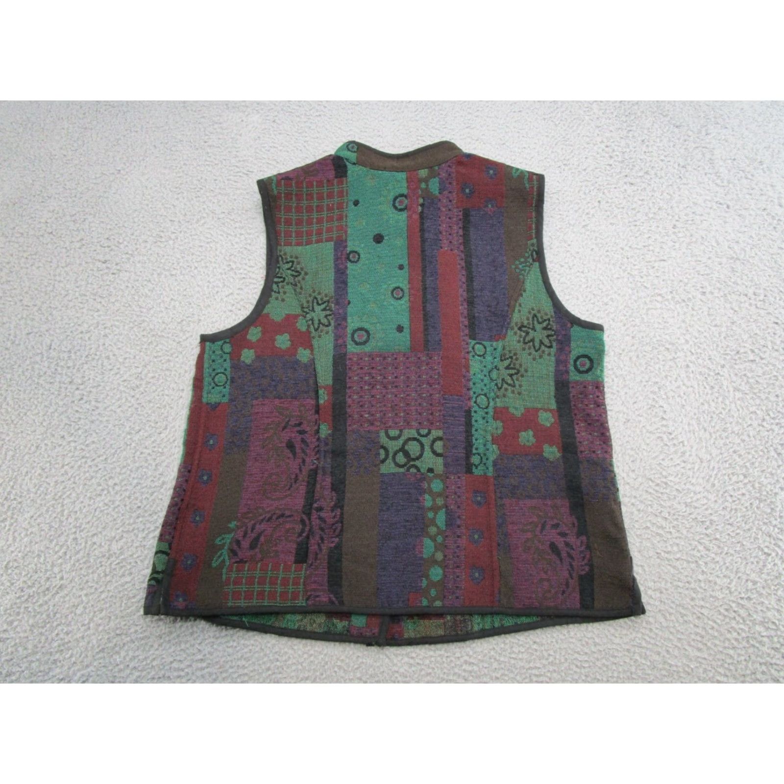 Vintage VINTAGE Christopher & Banks Women's Vest Button Front Sleeveless Plaid Size 0X Brown Beige Red Women's Vest Made in USA Size XL / US 12-14 / IT 48-50 - 7 Thumbnail