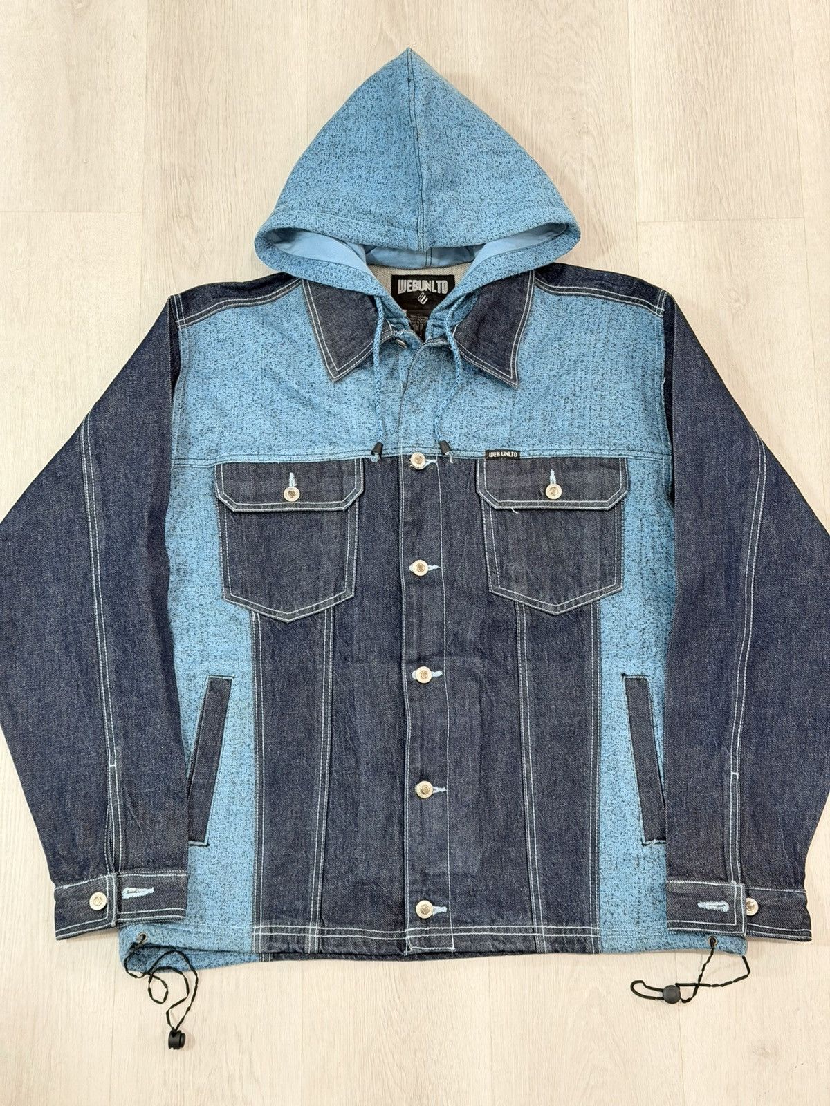 Vintage Vintage 2000s WEBUNLTD Denim/Sweat Switching Jacket XL Y2K Size US XL / EU 56 / 4 - 5 Thumbnail