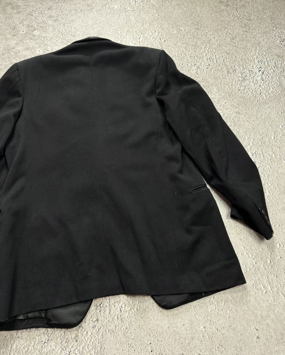 Other Vintage Black Tuxedo Blazer One Button Leather Shawl Collar Size 36R - 17 Thumbnail