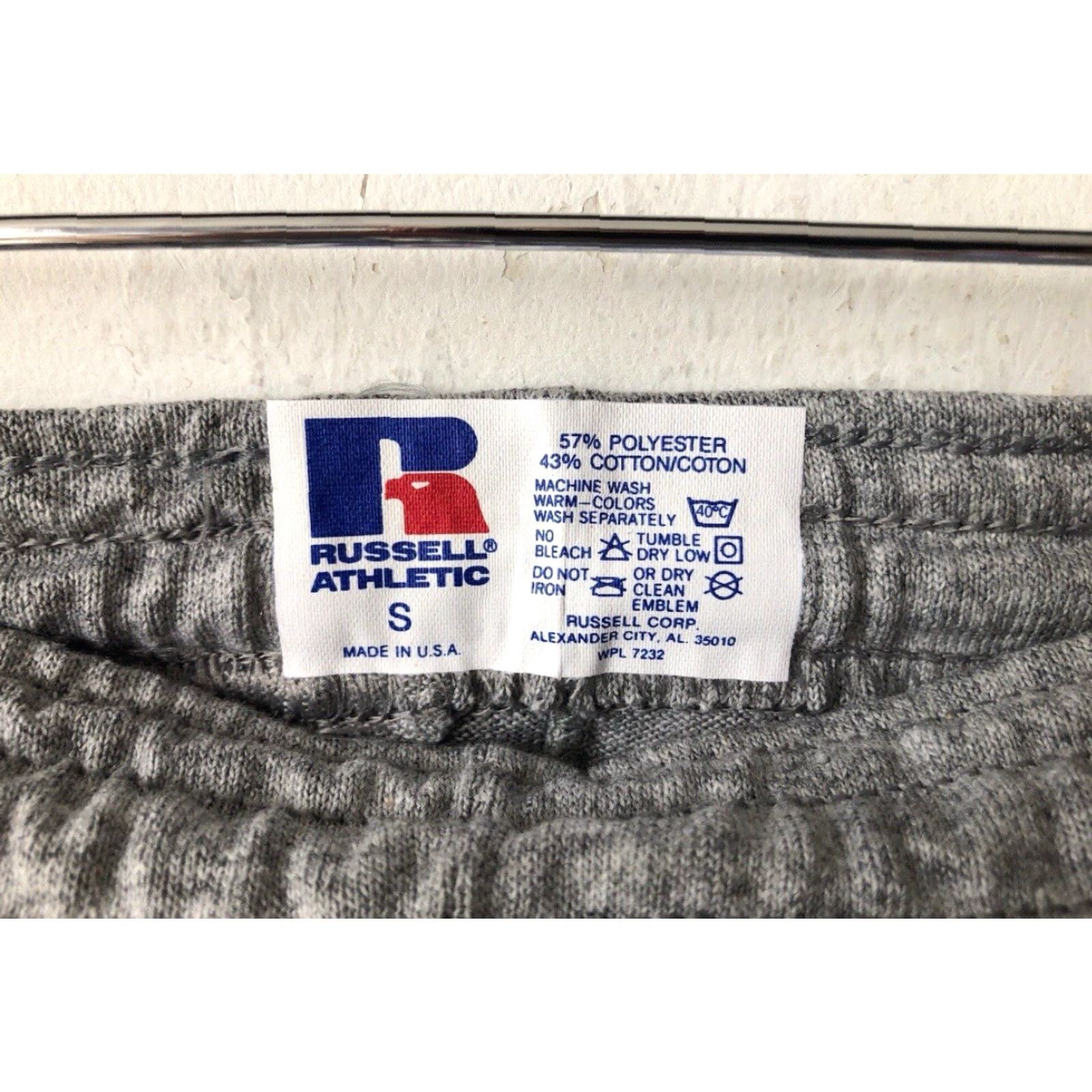 Russell Athletic VINTAGE Russell Athletic Shorts Mens S Gray 90s USA Made 4.5” Inseam Cotton Blend Athletic Compression NWOT NOS 13” Waist White Drawstring Mens Size US 29 - 3 Thumbnail