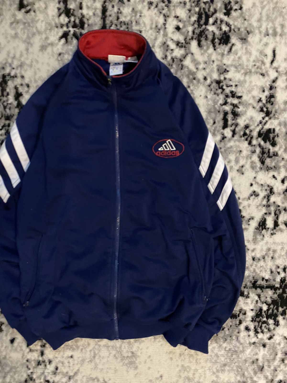 Adidas × Vintage Vintage Adidas Zip Hoodie Big Logo Rare L Size Size US L / EU 52-54 / 3 - 3 Thumbnail