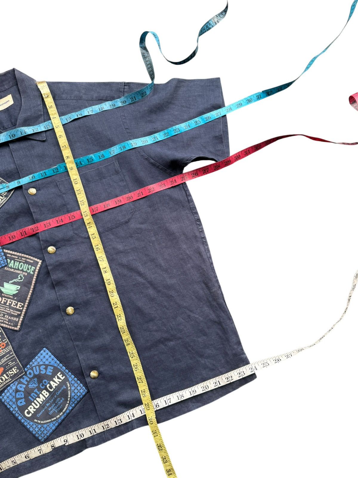 ABAHOUSE Abahouse Faded Indigo Patch Shirt Size US XXL / EU 58 / 5 - 9 Thumbnail