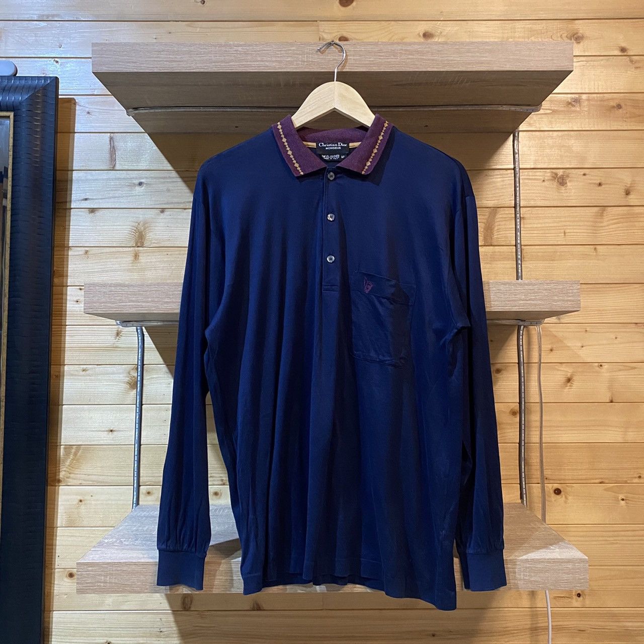 Christian Dior Monsieur Vintage Christian Dior Monsieur Long Sleeve Polo Shirt Size US M / EU 48-50 / 2 - 1 Thumbnail
