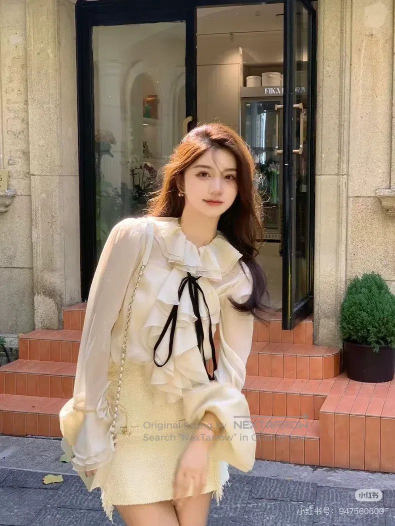 Gucci Gucci Beige streamer mulberry silk shirt Size XS / US 0-2 / IT 36-38 - 2 Thumbnail