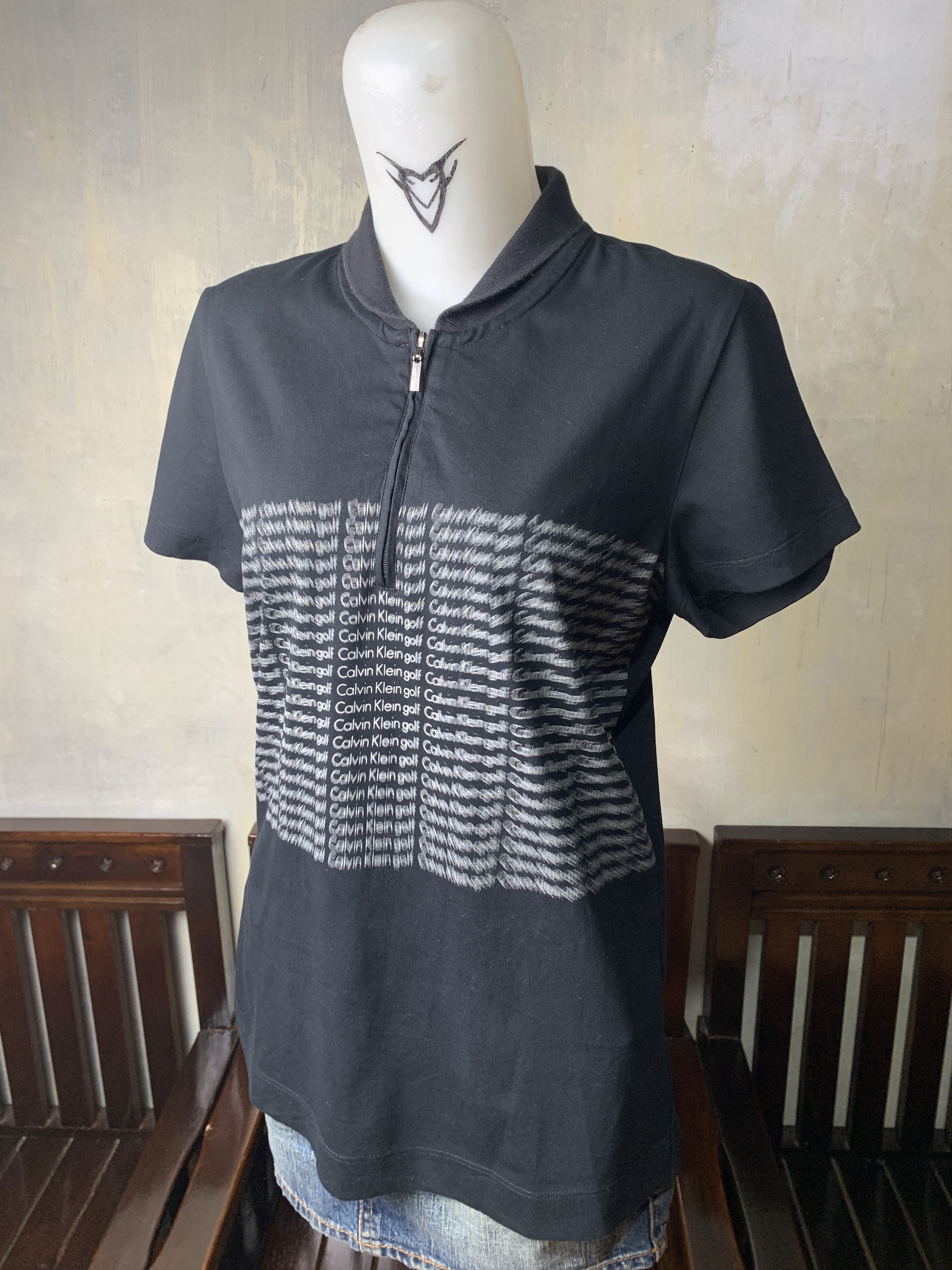 Calvin Klein Calvin Klein Golf Black Focus Blur Polo (L) Size L / US 10 / IT 46 - 2 Thumbnail
