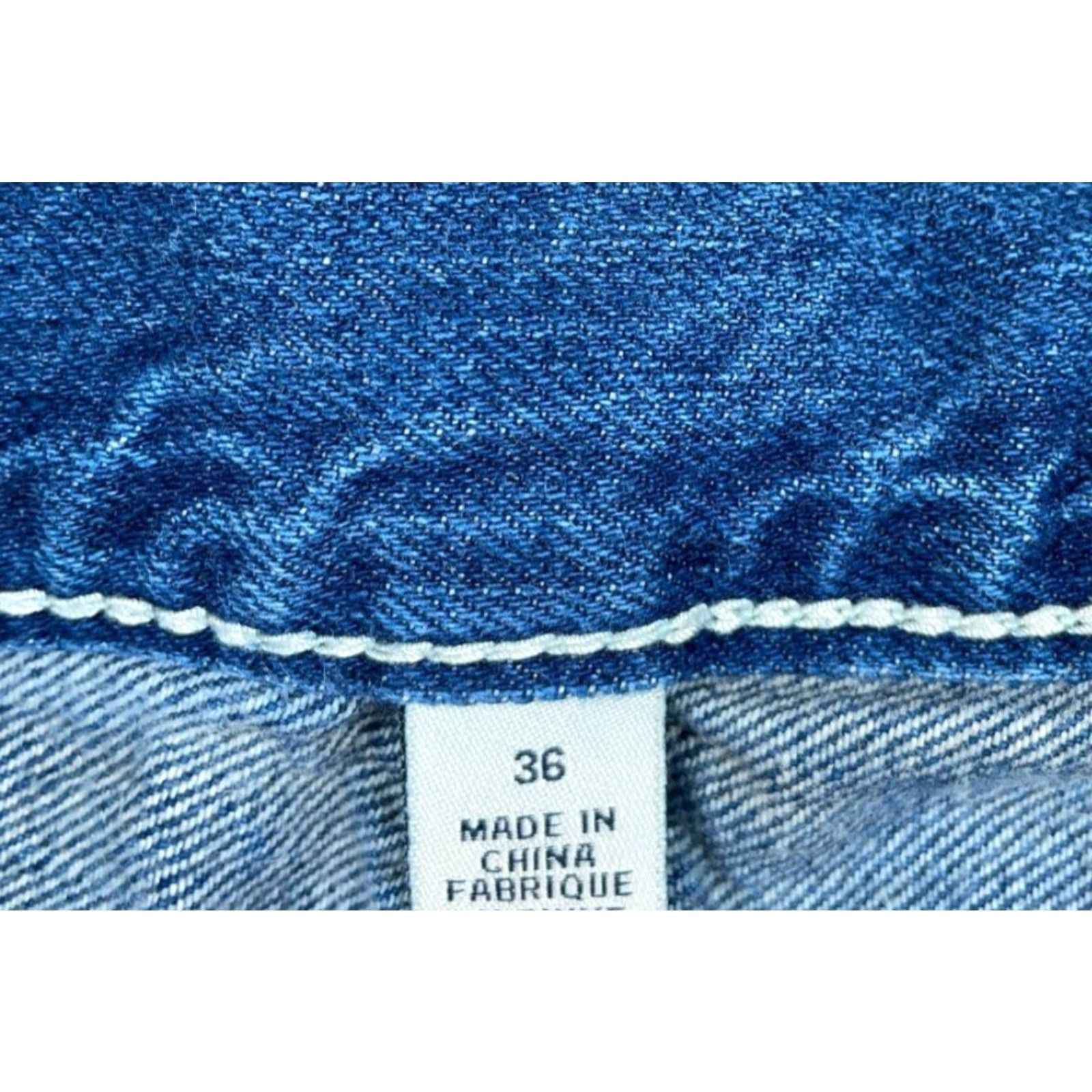True Religion VINTAGE True Religion Jeans Men's 36 x 33 Blue Denim Distressed Straight Leg Flap Pocket Regular Mens Jeans 90s Rock Metal Size US 36 / EU 52 - 3 Thumbnail