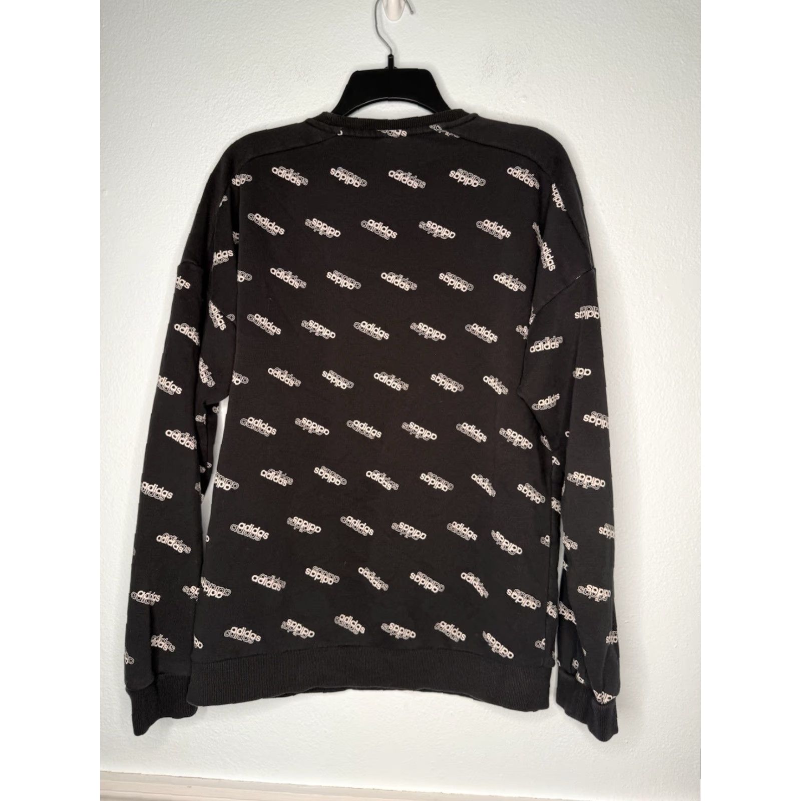 Adidas adidas Sweatshirt Mens Medium Crewneck Black Long Sleeve All Over Print Pullover Size US M / EU 48-50 / 2 - 2 Thumbnail
