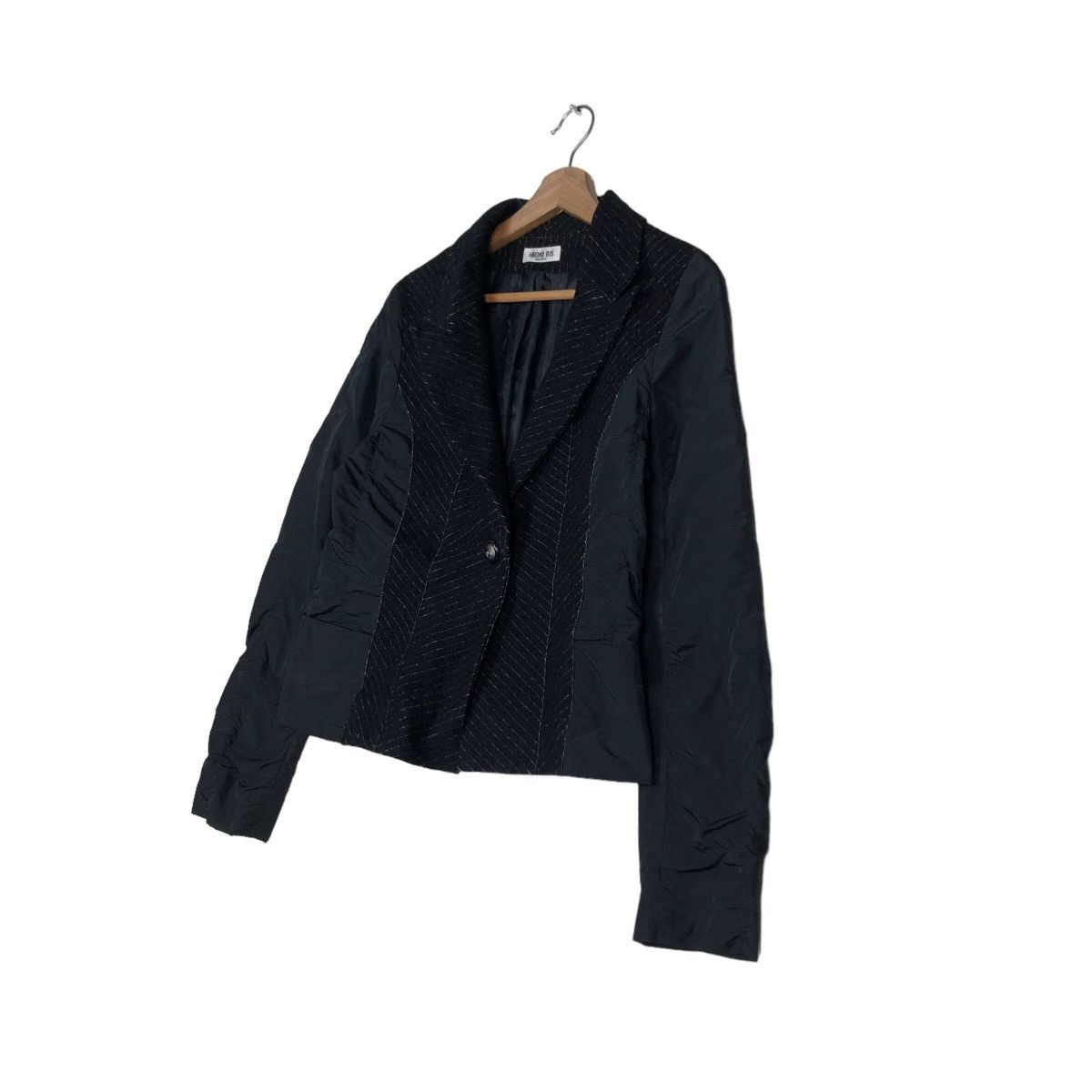 Hiroko Koshino Homme 🔥Vintage Cropped Biker Jacket Double Collar Hiroko Bis Size US M / EU 48-50 / 2 - 2 Thumbnail