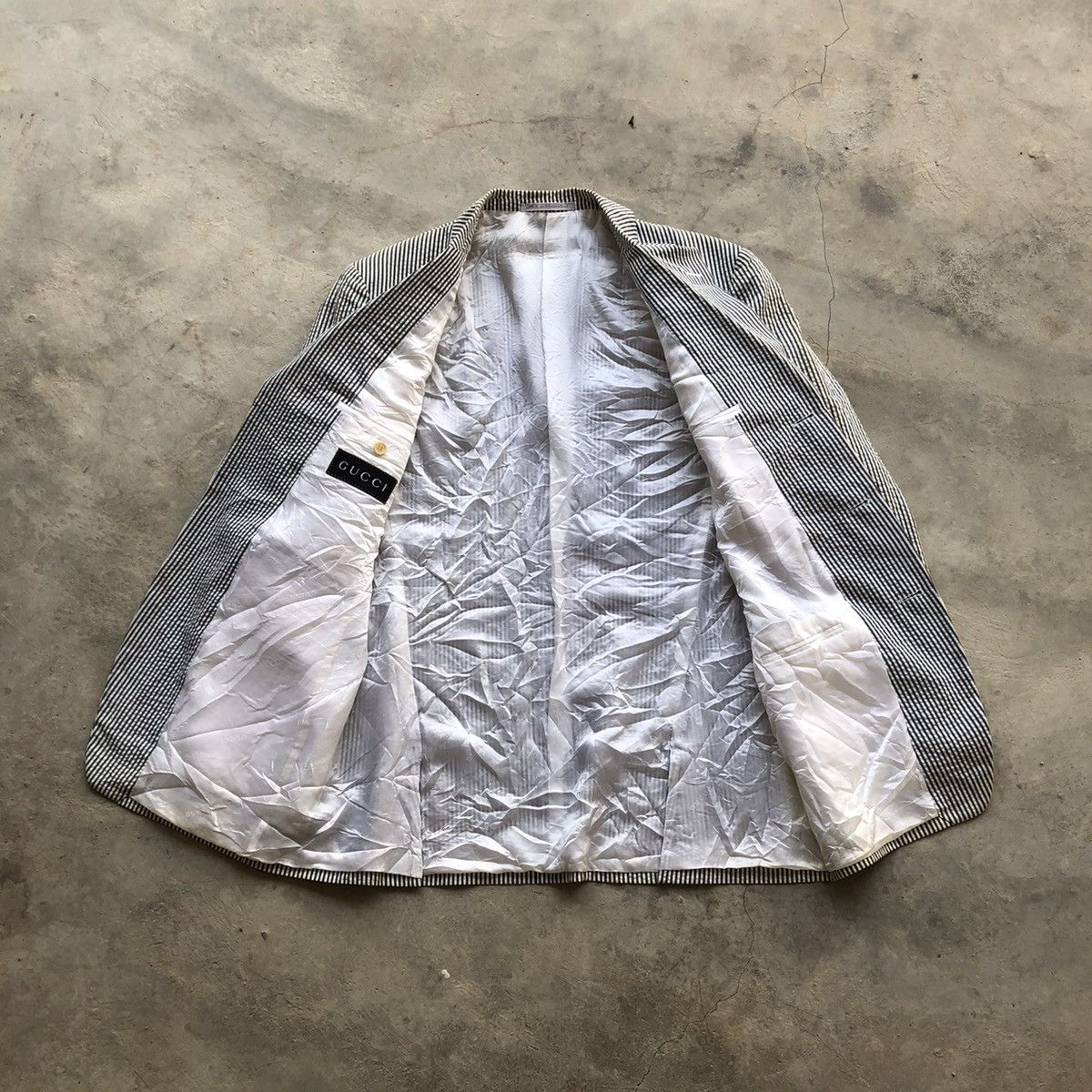 Gucci GUCCI Black White Stripe Blazer Coat Size 40R - 2 Thumbnail